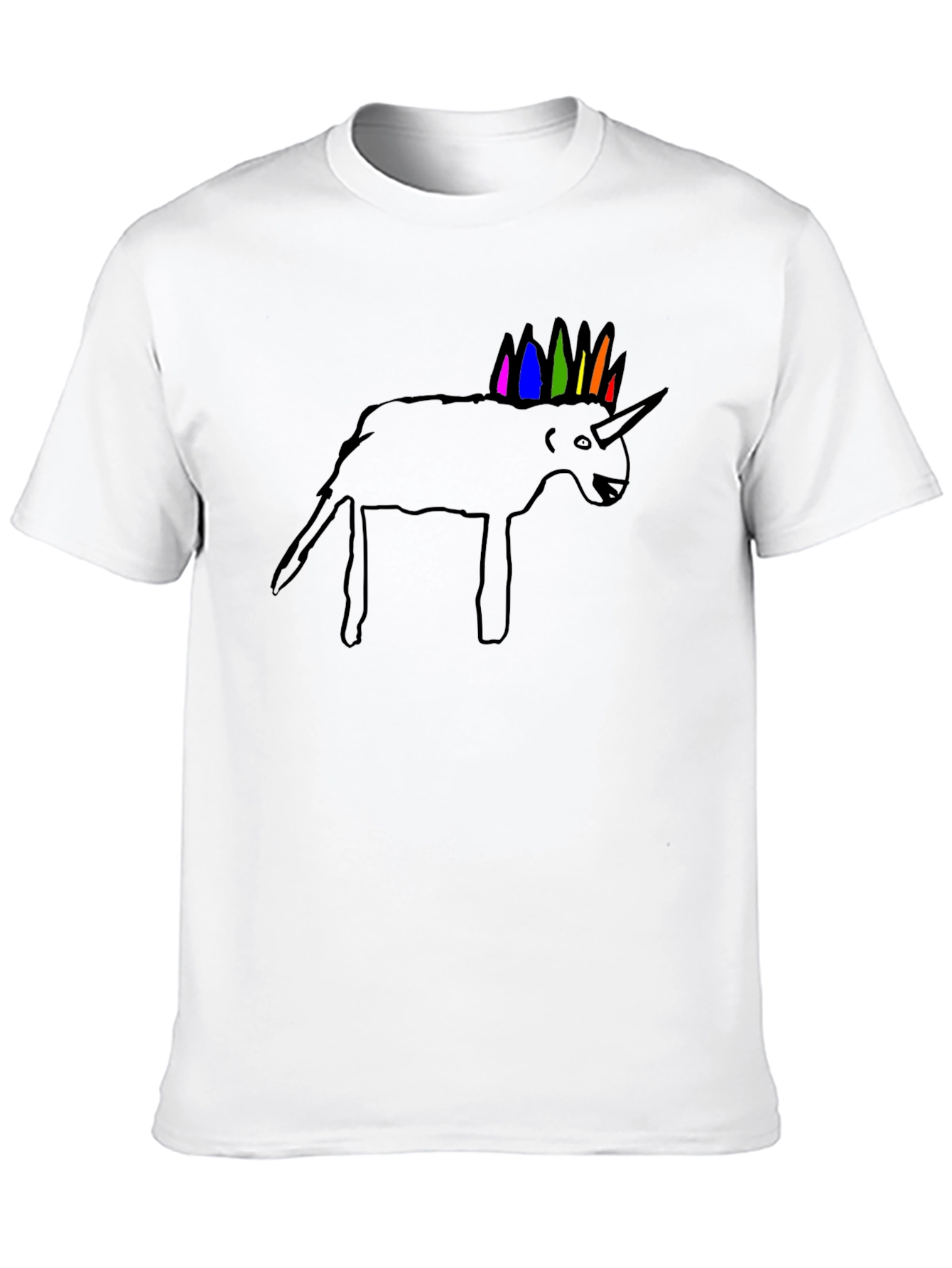 Unicorn Line Art Black T-Shirt