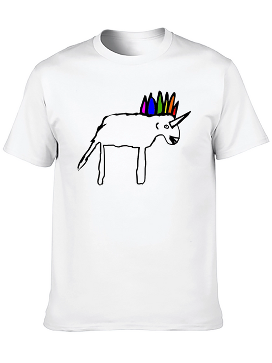 Unicorn Line Art Black T-Shirt