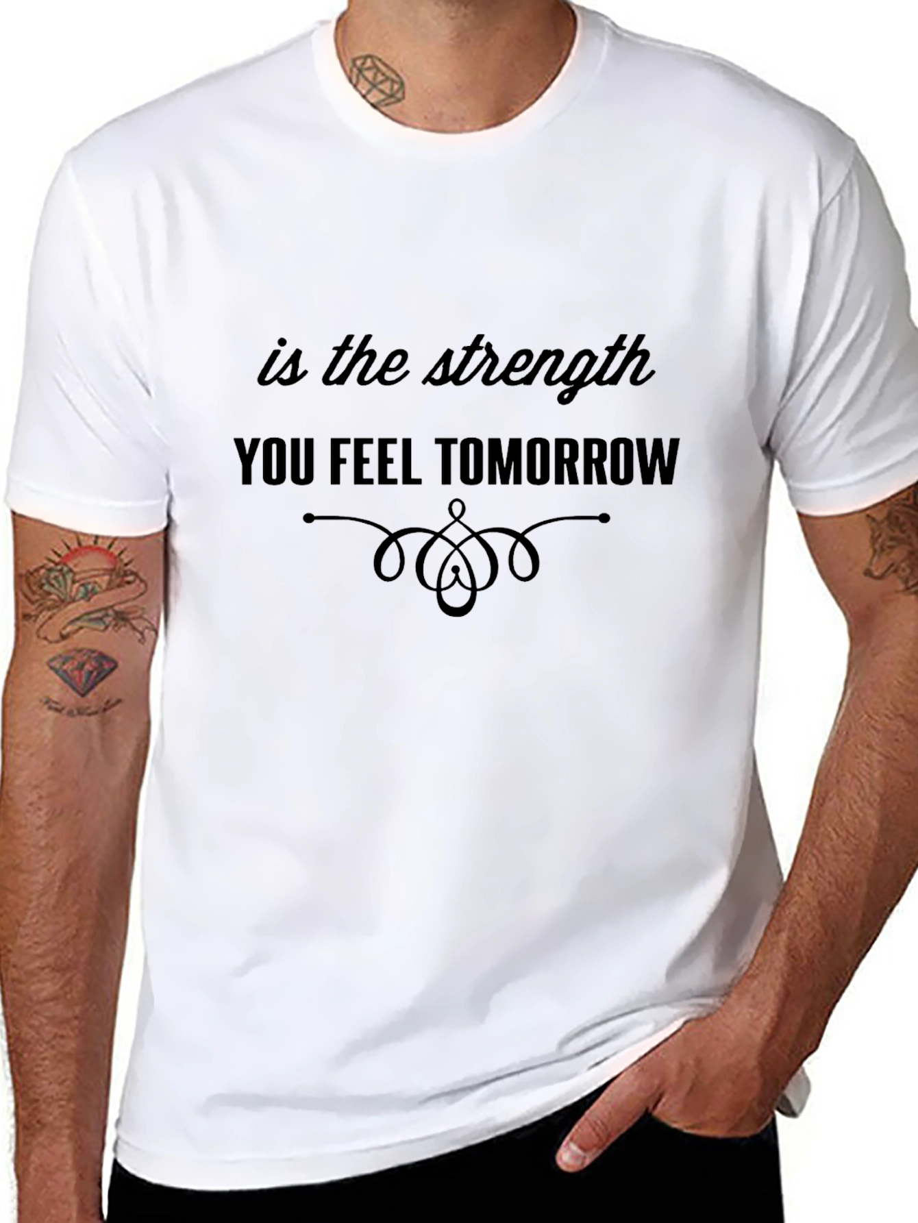 Inspirational Strength Quote Black T-Shirt