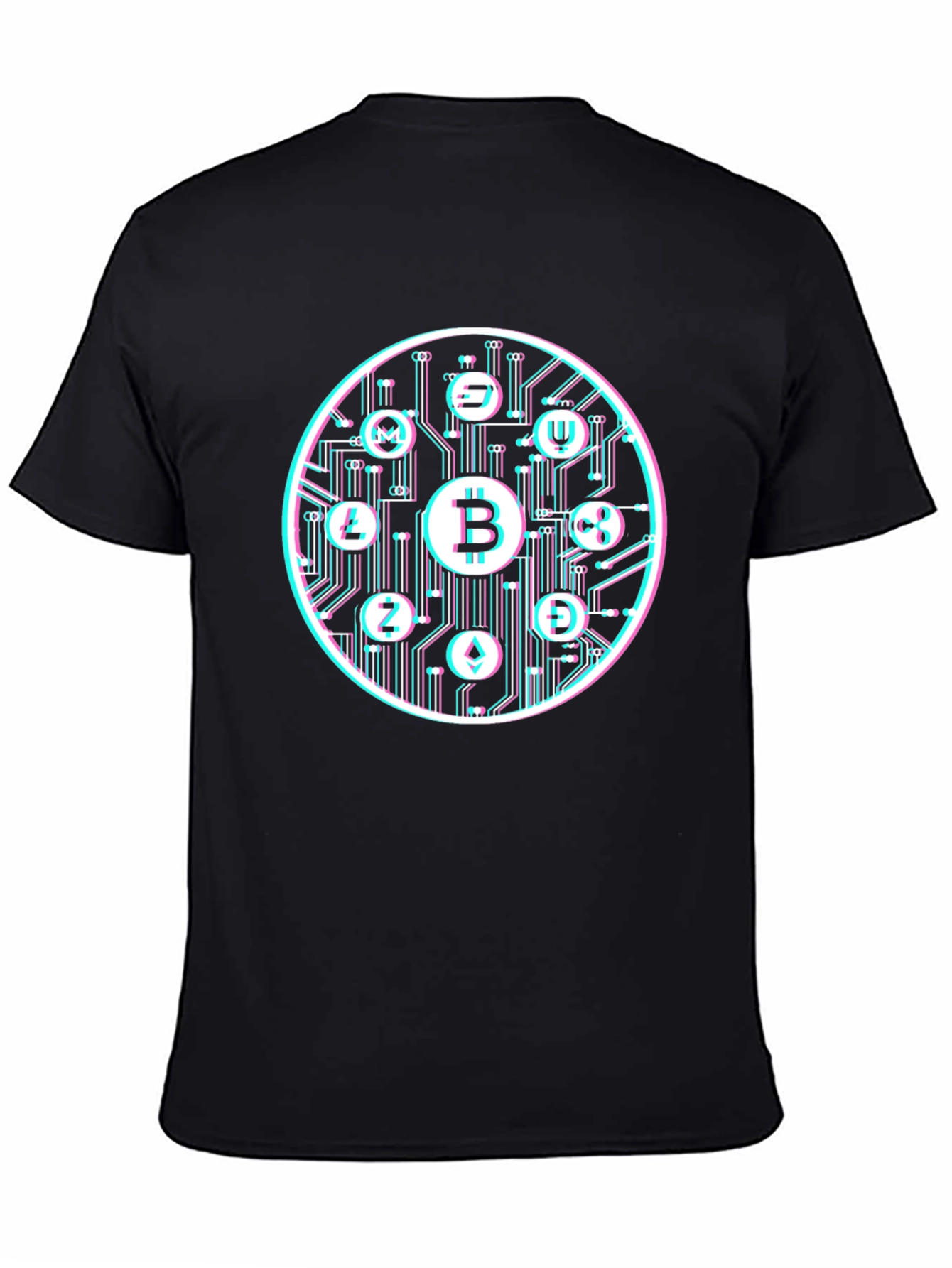 Bitcoin Crypto Currency Graphic Tee Black T-Shirt