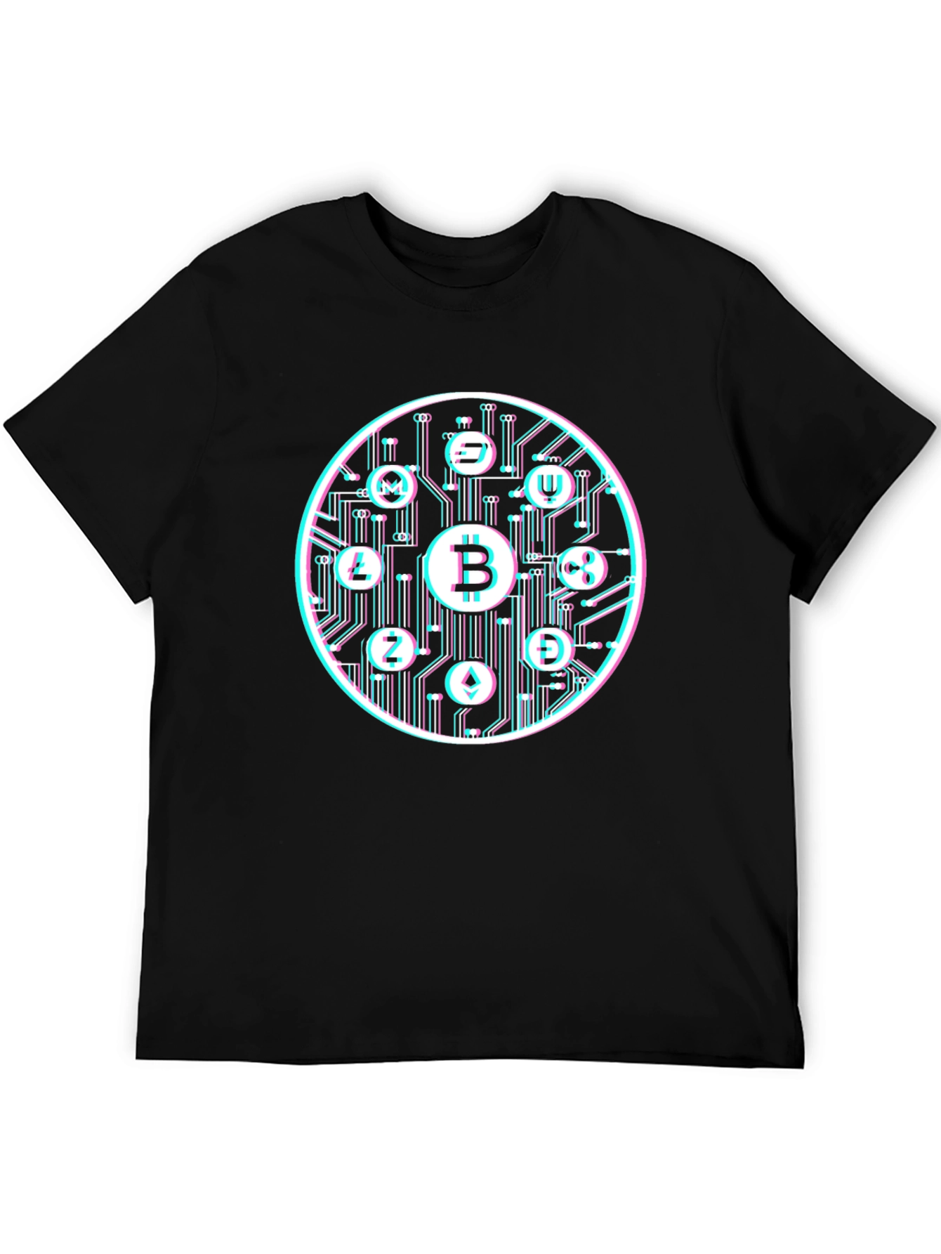 Bitcoin Crypto Currency Graphic Tee Black T-Shirt