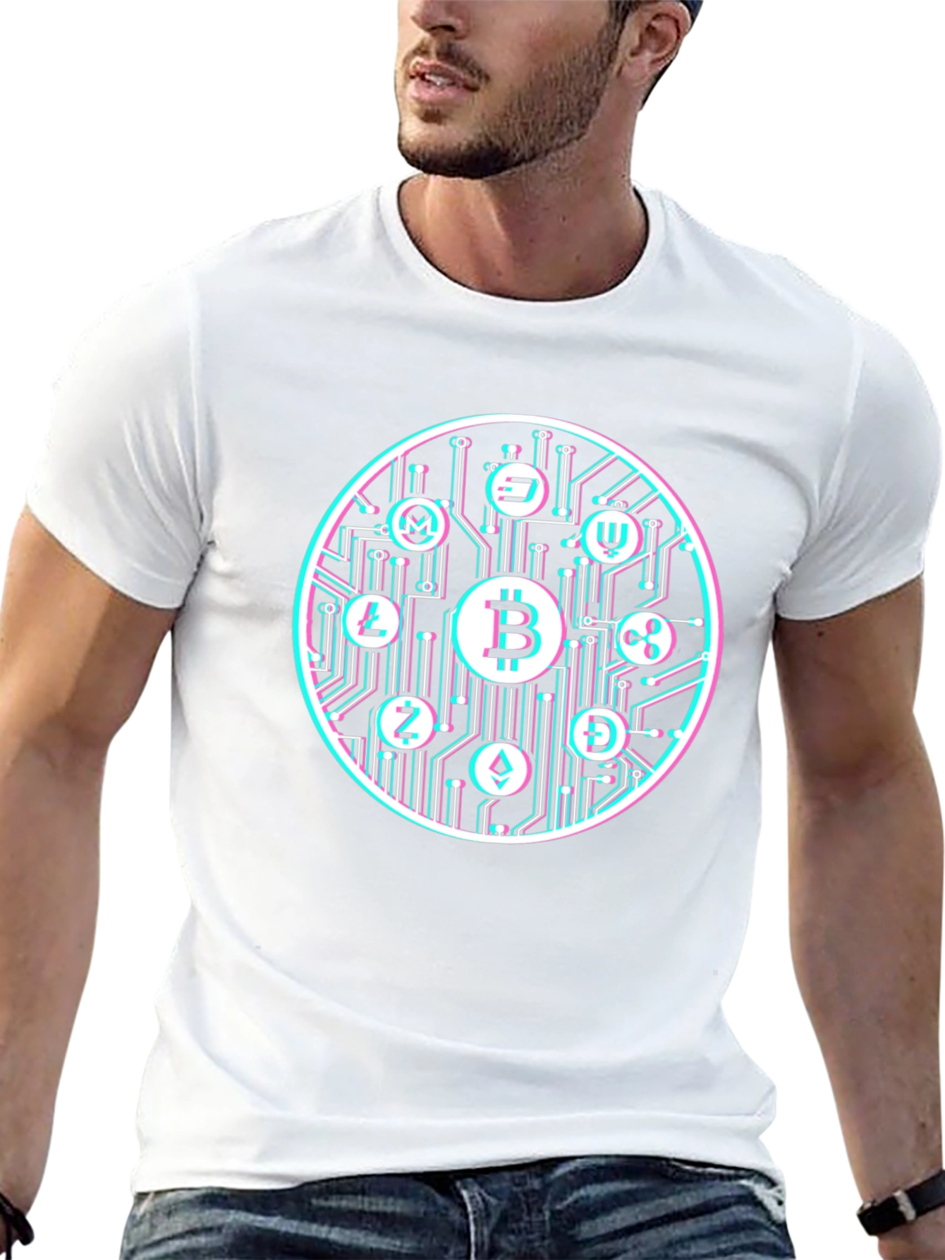 Bitcoin Crypto Currency Graphic Tee Black T-Shirt