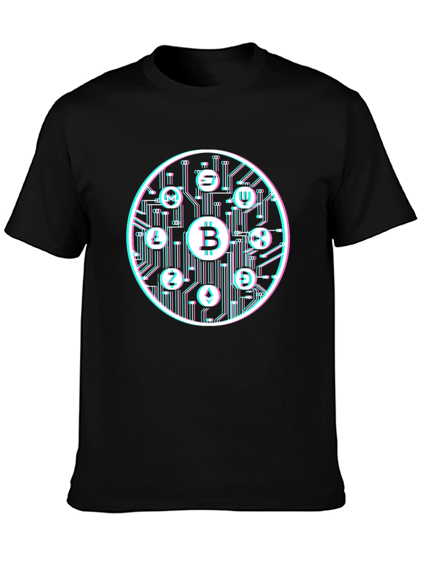 Bitcoin Crypto Currency Graphic Tee Black T-Shirt