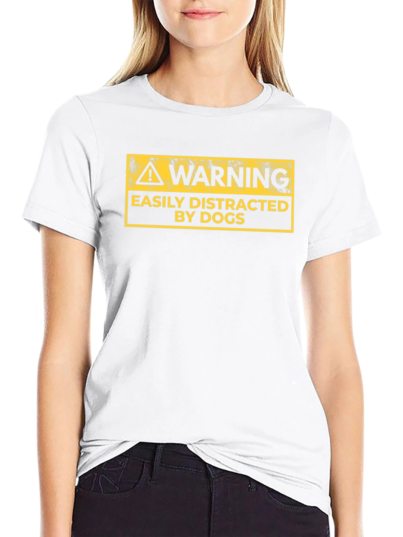 Warning Easily Distracted By Dogs Graphic Tee
