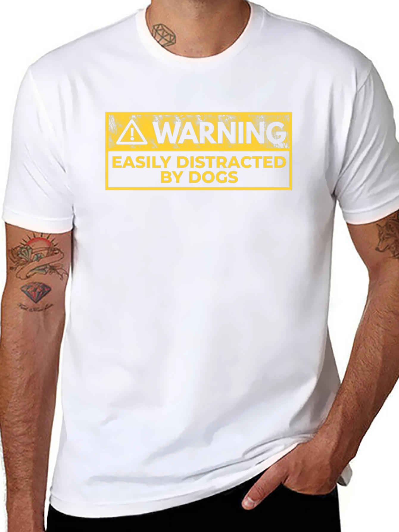 Warning Easily Distracted By Dogs Graphic Tee