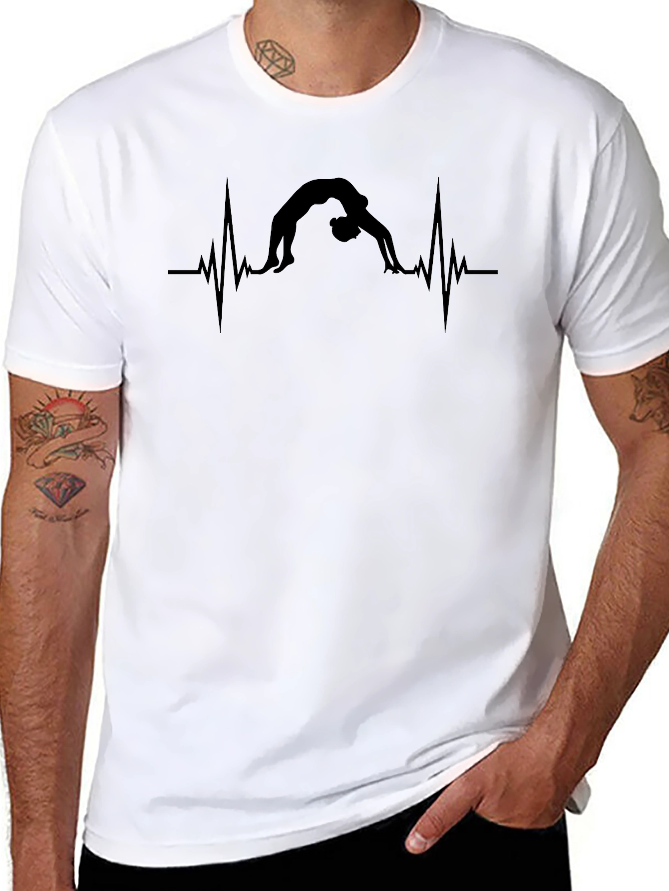 Yoga Heartbeat T-Shirt - Black