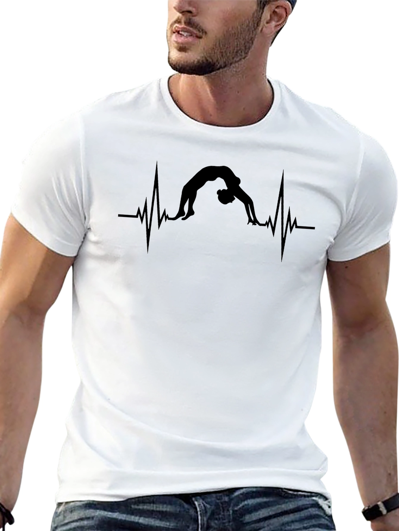 Yoga Heartbeat T-Shirt - Black
