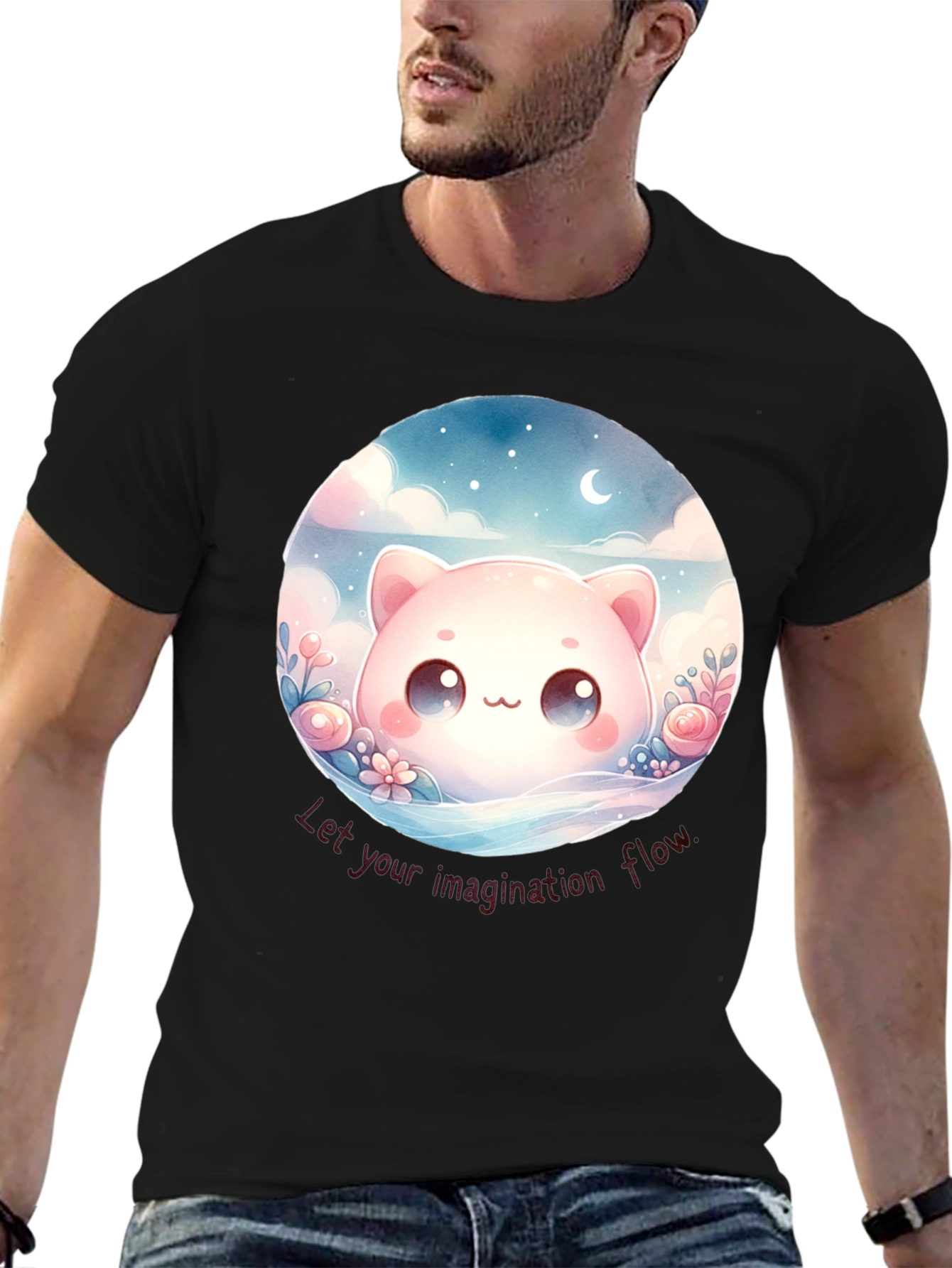 Cute Kawaii Cat Imagination T-Shirt