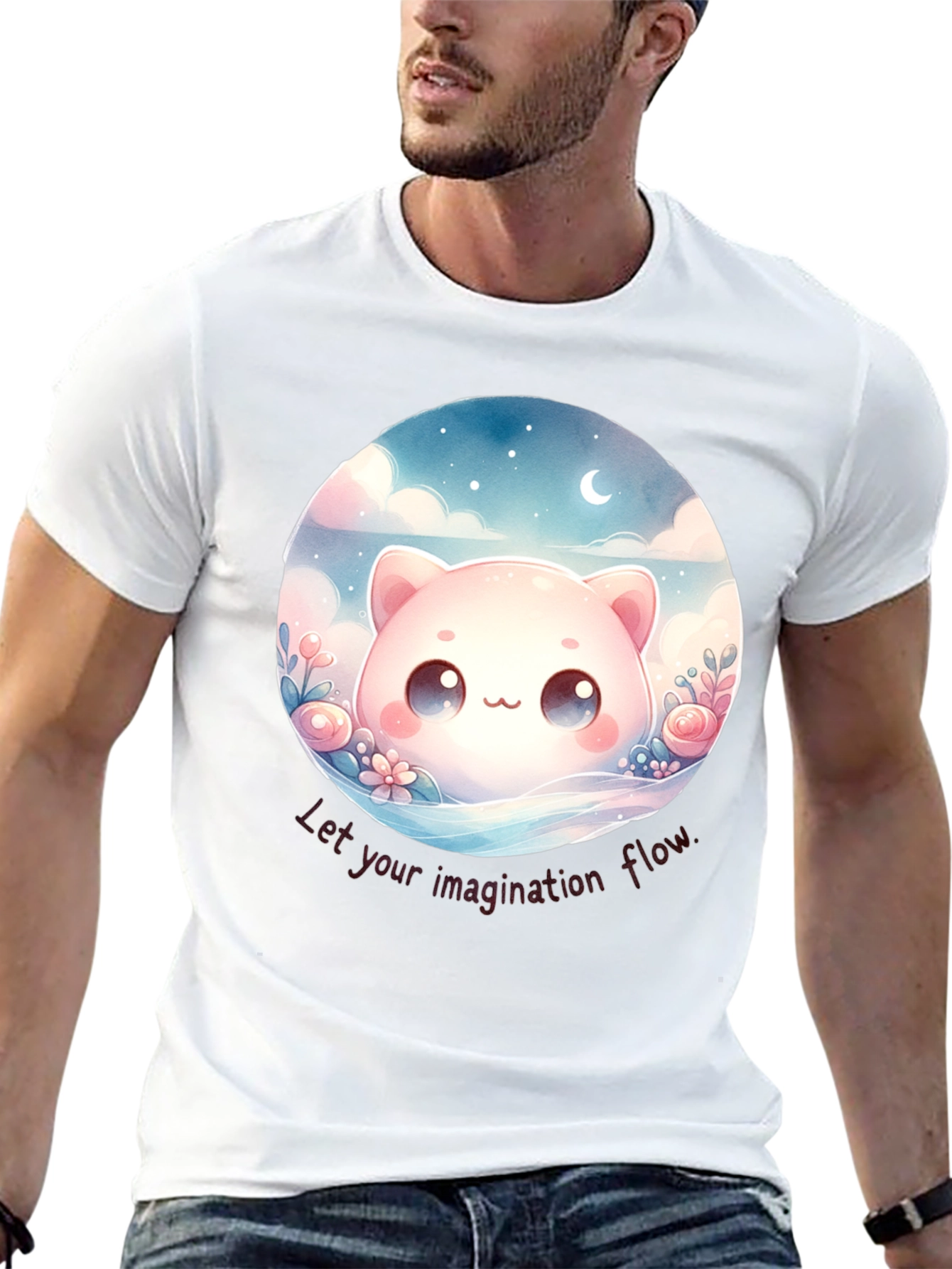 Cute Kawaii Cat Imagination T-Shirt