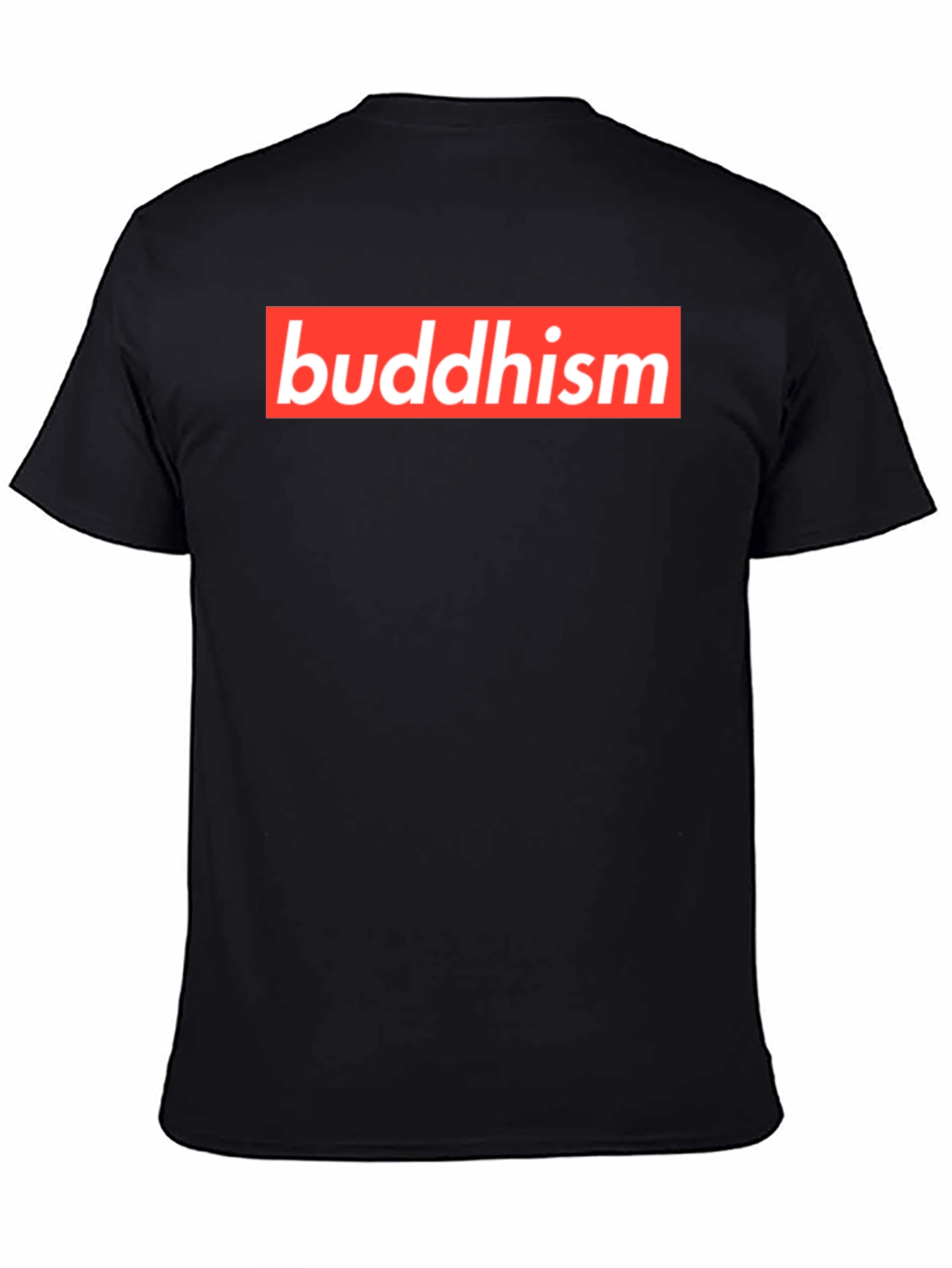 Buddhism Red Box Logo Black T-Shirt