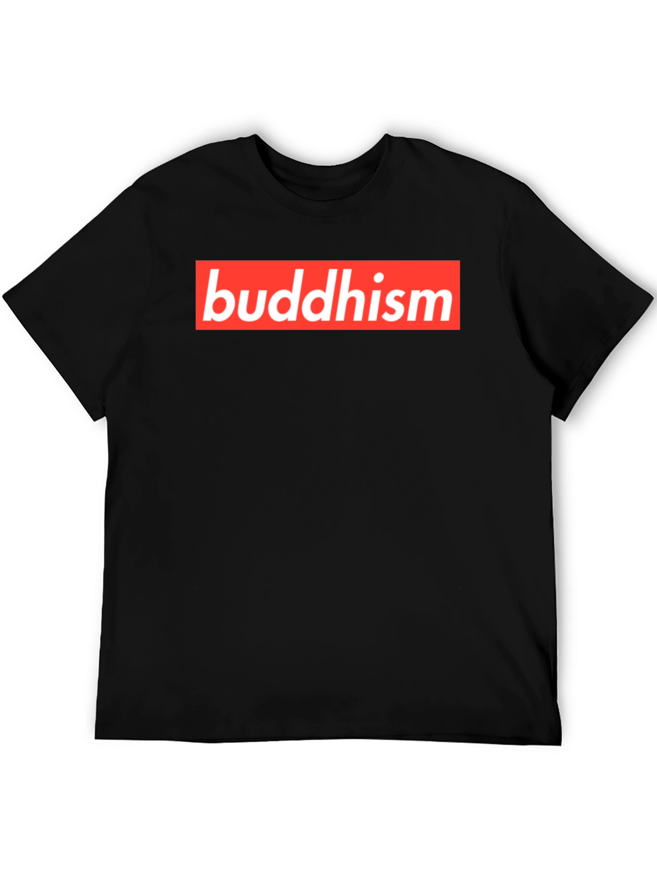 Buddhism Red Box Logo Black T-Shirt