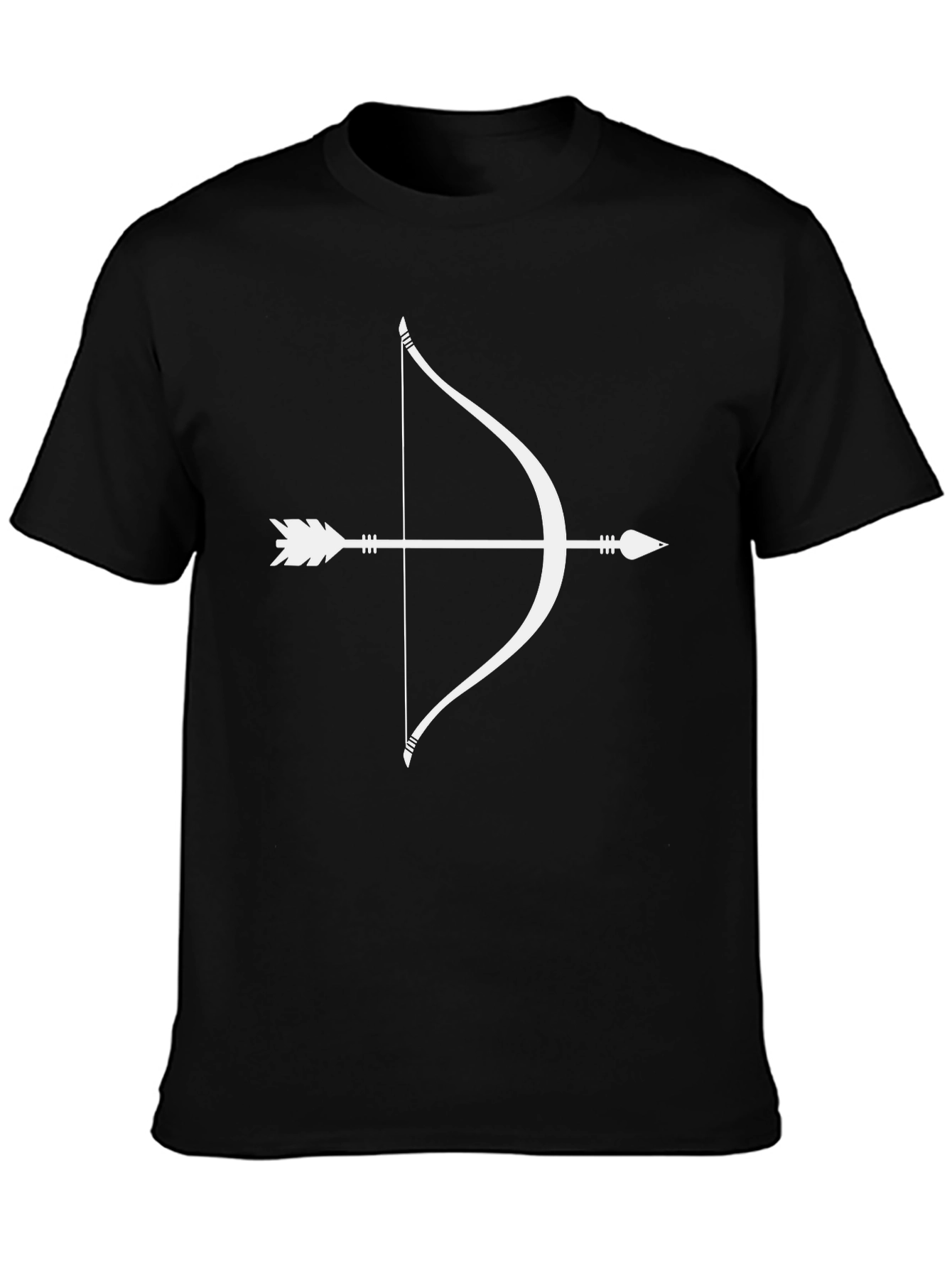 Archery Bow & Arrow Graphic Tee - Black Cotton