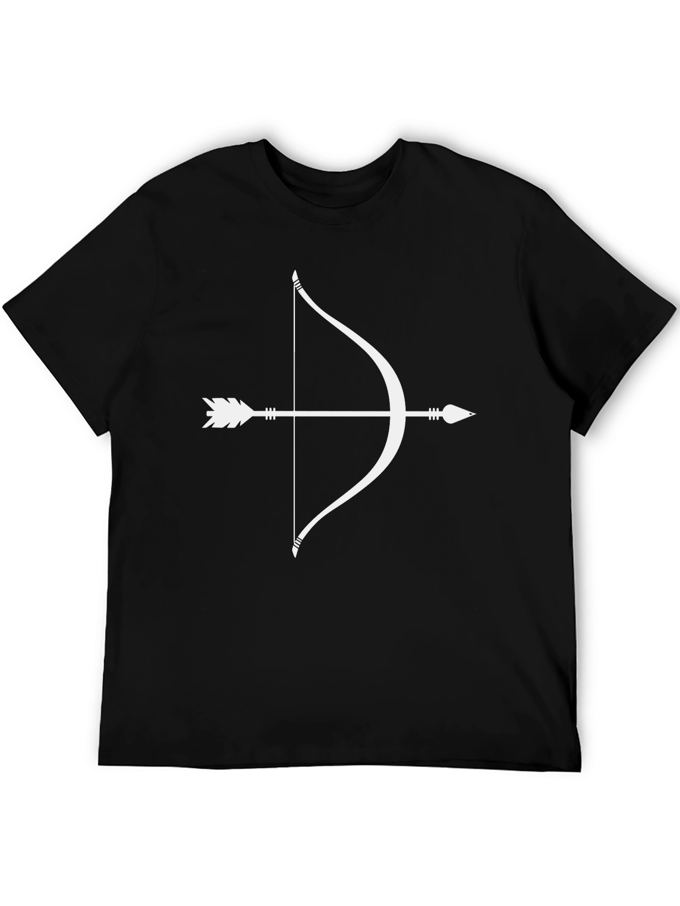 Archery Bow & Arrow Graphic Tee - Black Cotton