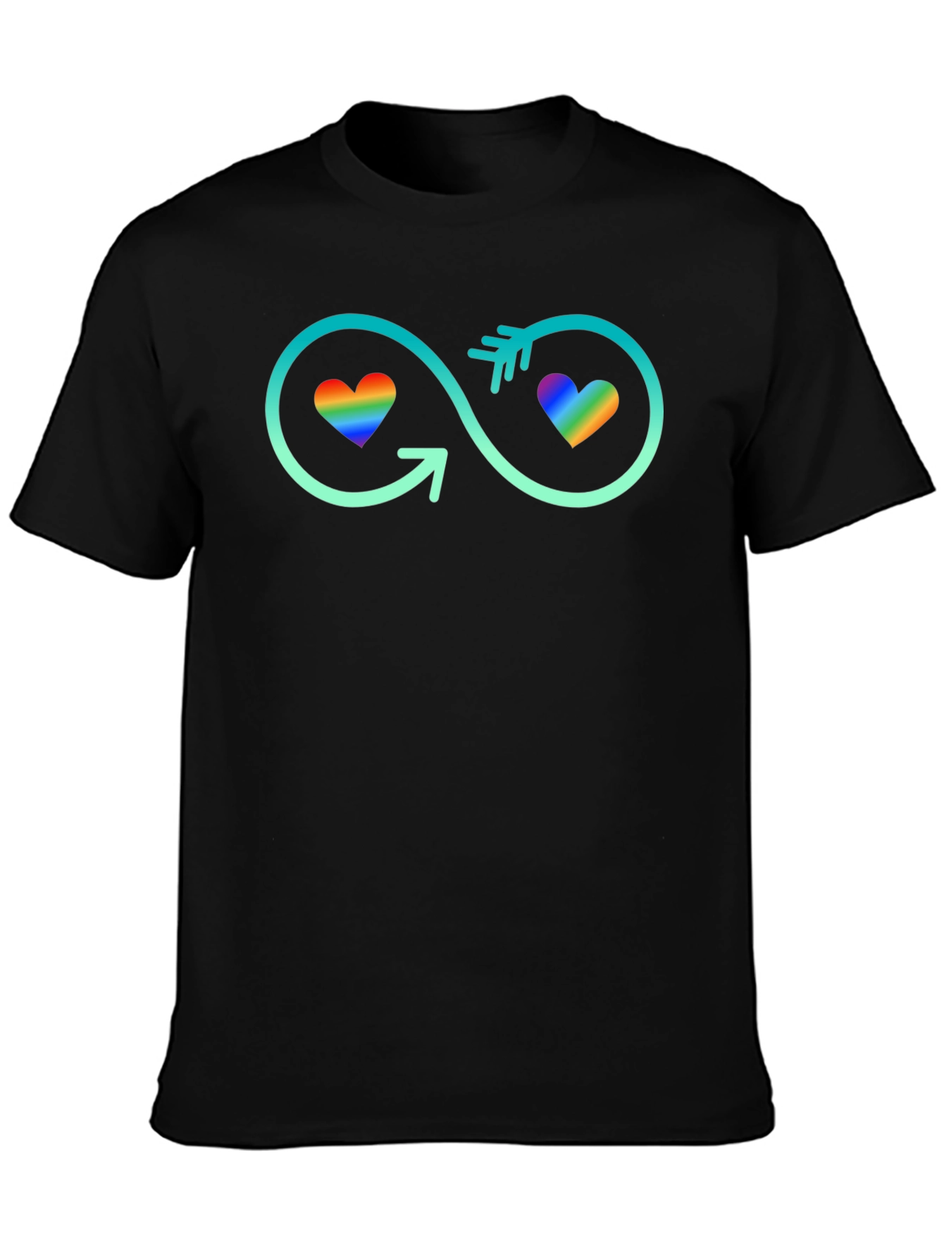 LGBT Infinity Hearts T-Shirt - Black