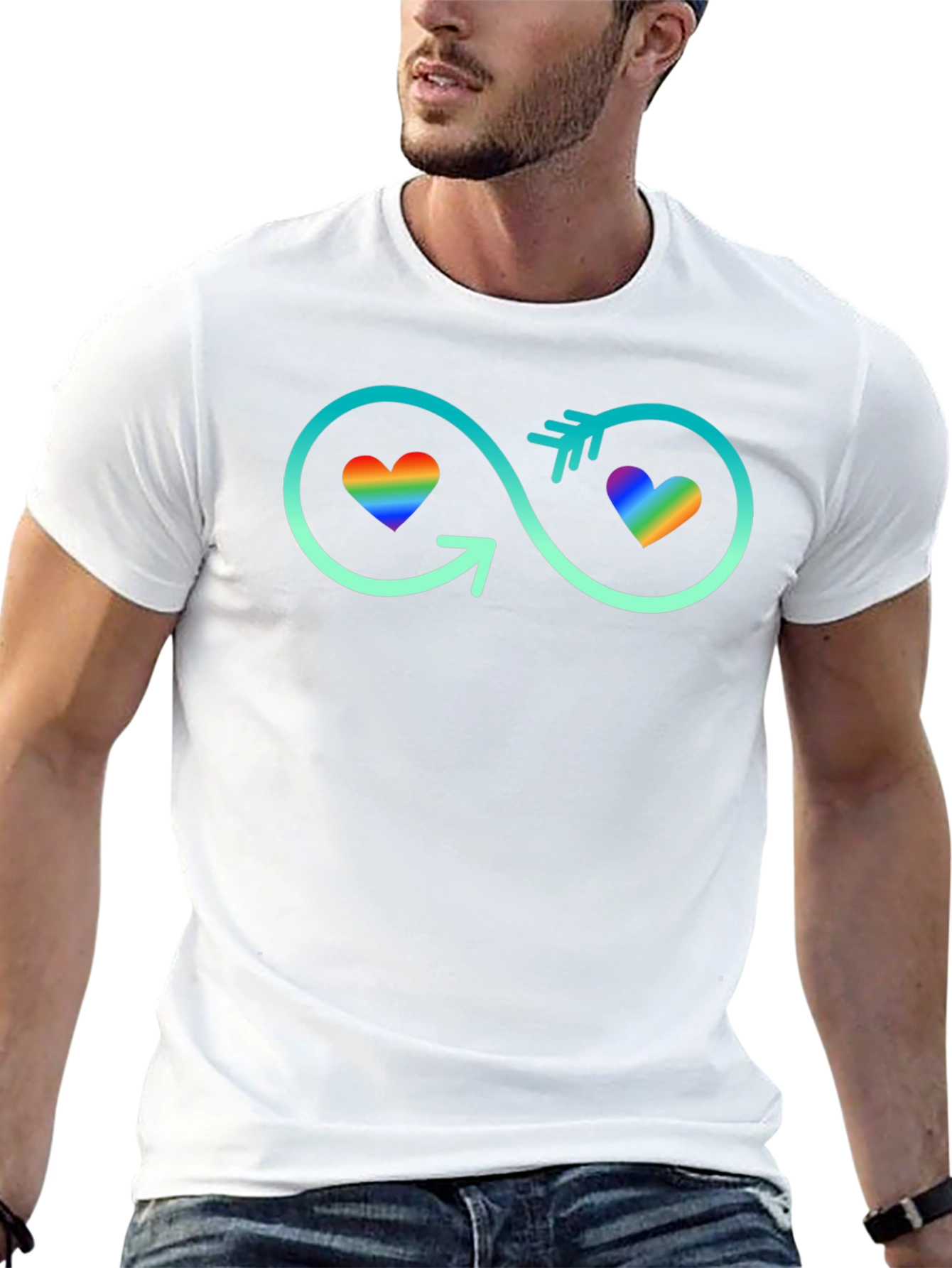 LGBT Infinity Hearts T-Shirt - Black
