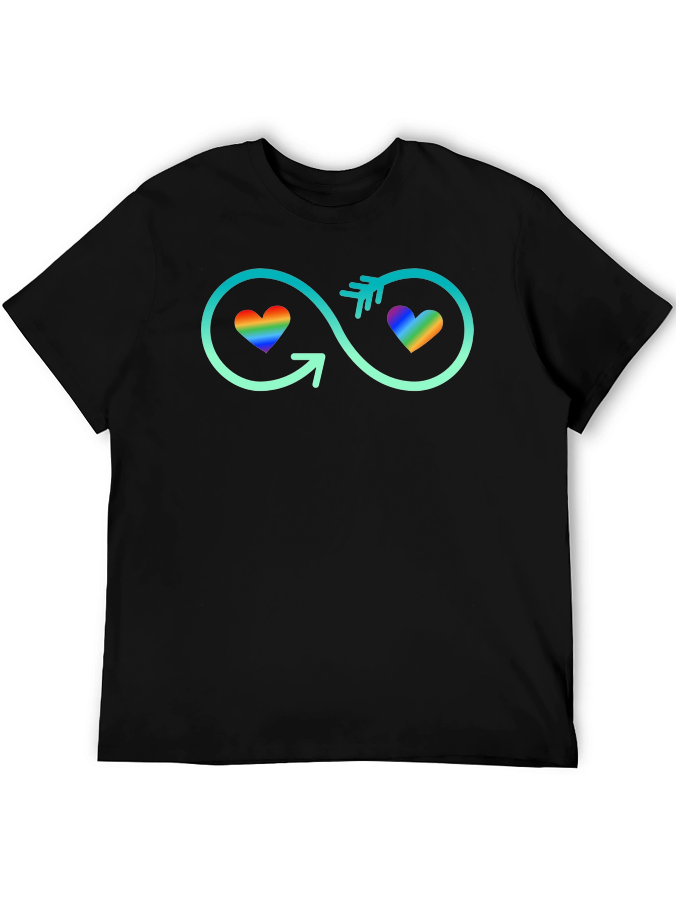 LGBT Infinity Hearts T-Shirt - Black