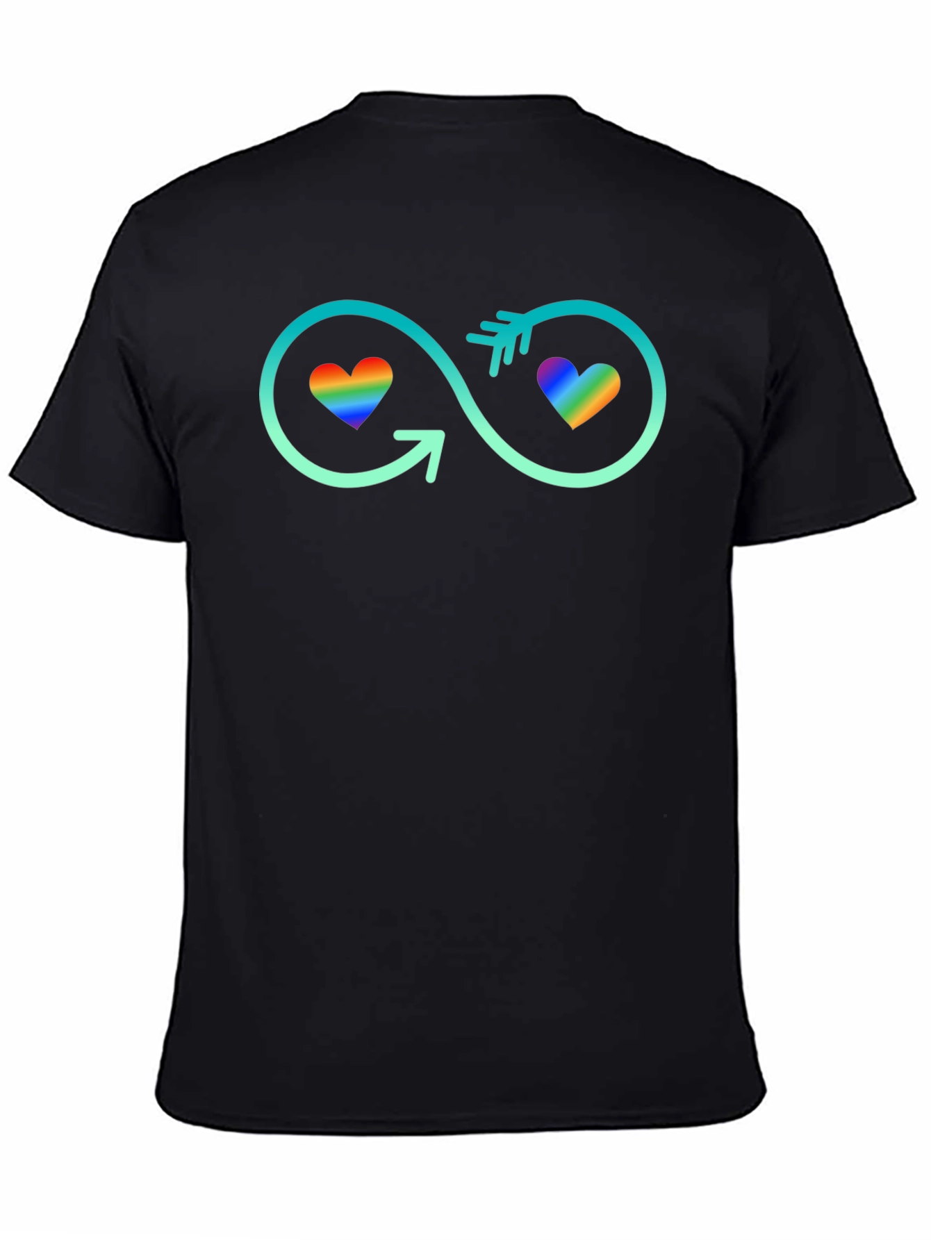 LGBT Infinity Hearts T-Shirt - Black