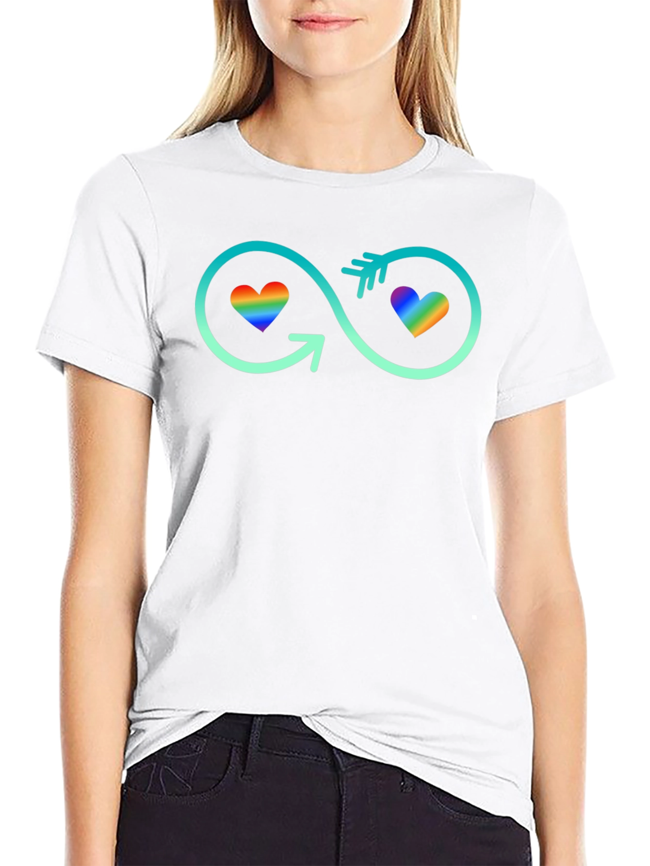 LGBT Infinity Hearts T-Shirt - Black
