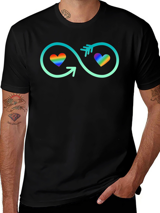 LGBT Infinity Hearts T-Shirt - Black