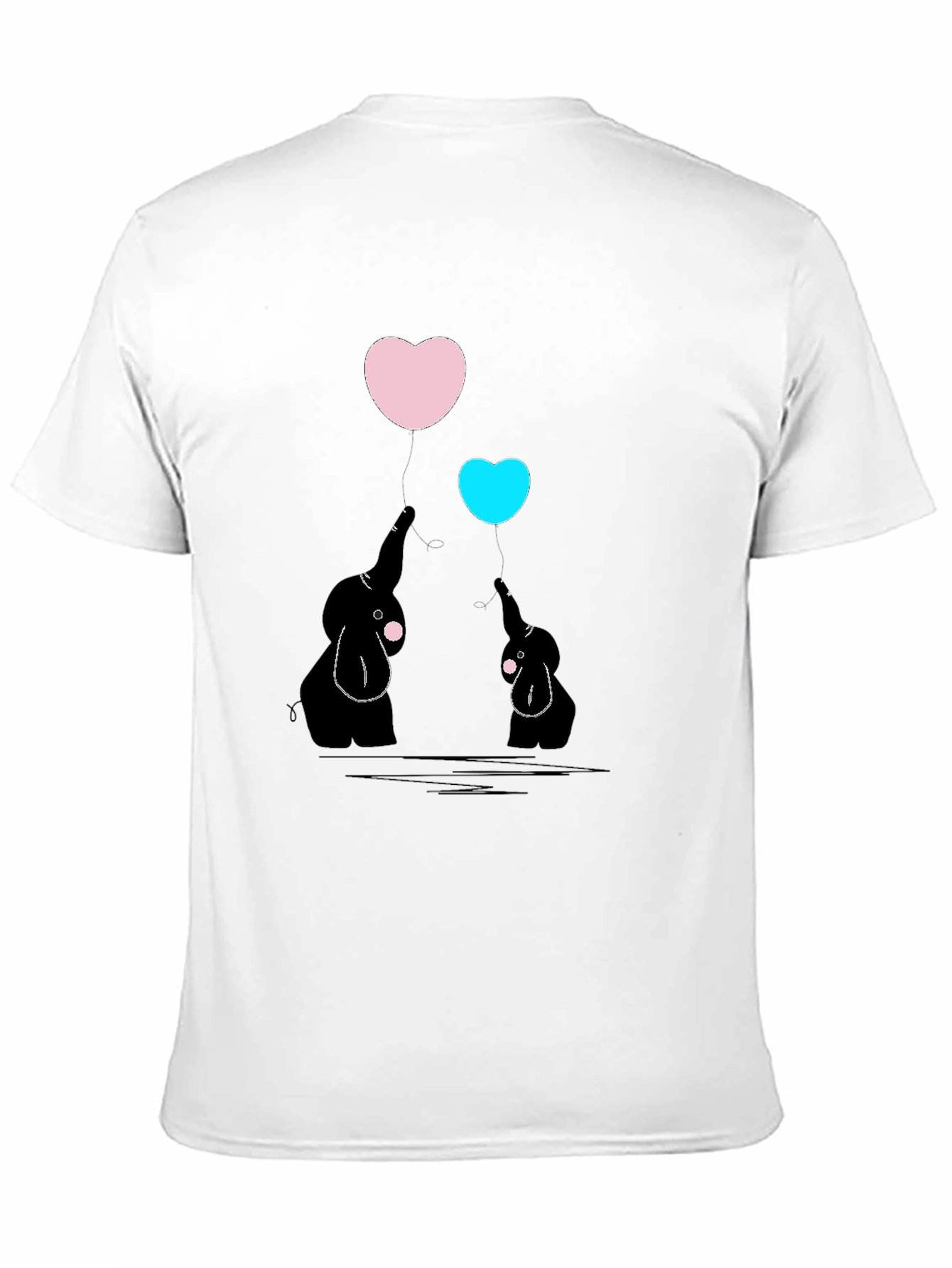 Elephant Heart Balloon Graphic Tee - Black