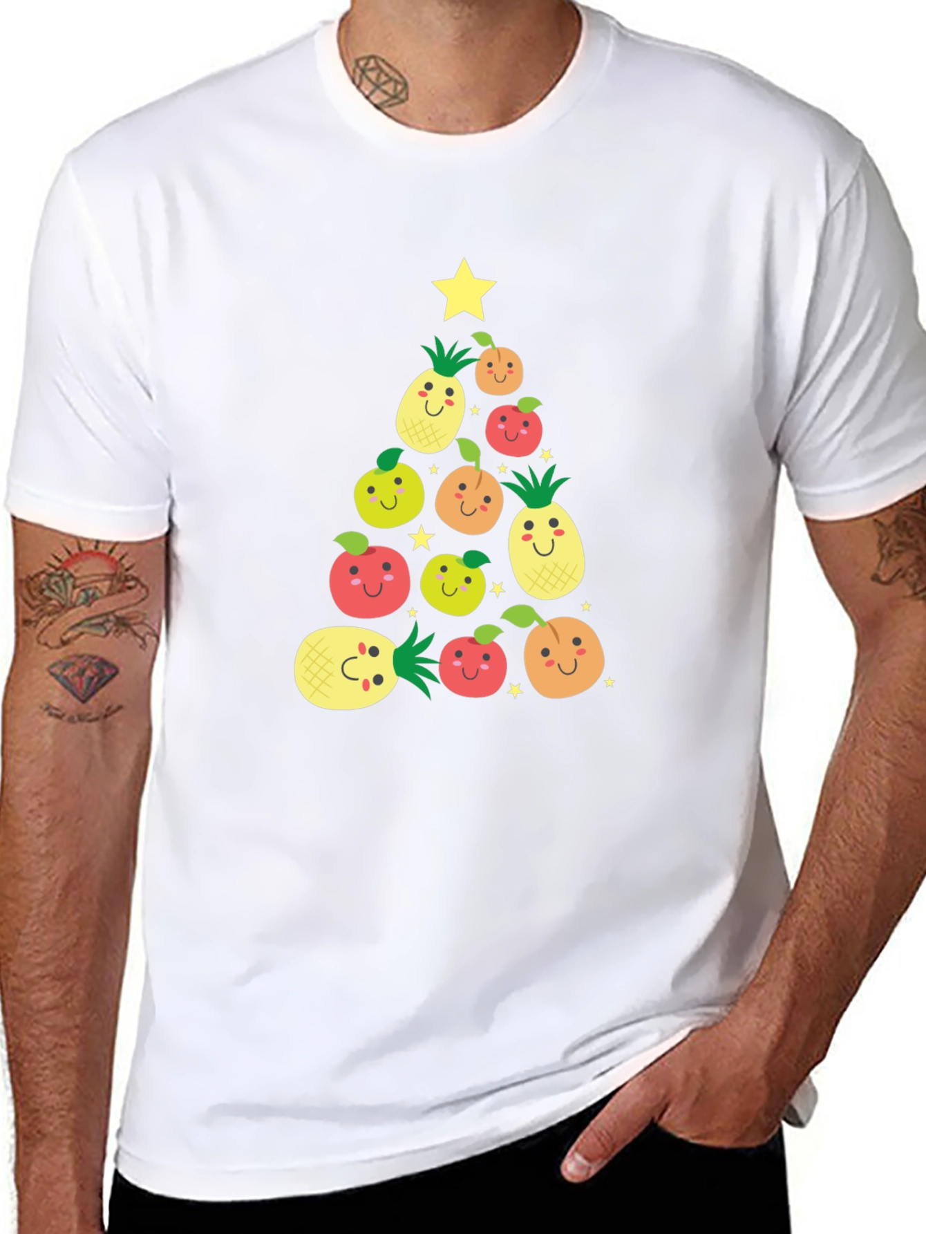 Festive Fruit Christmas Tree Graphic Tee