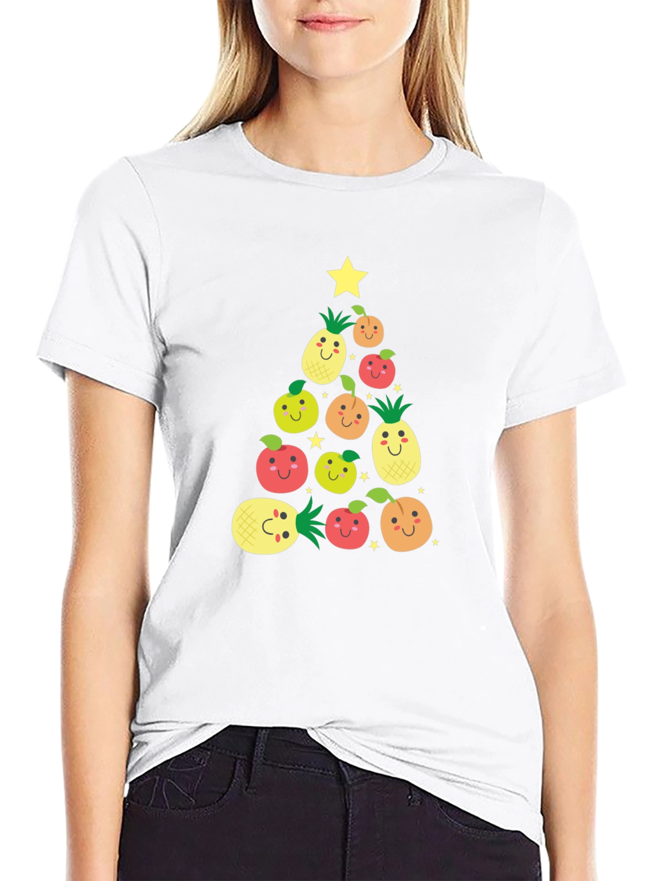 Festive Fruit Christmas Tree Graphic Tee