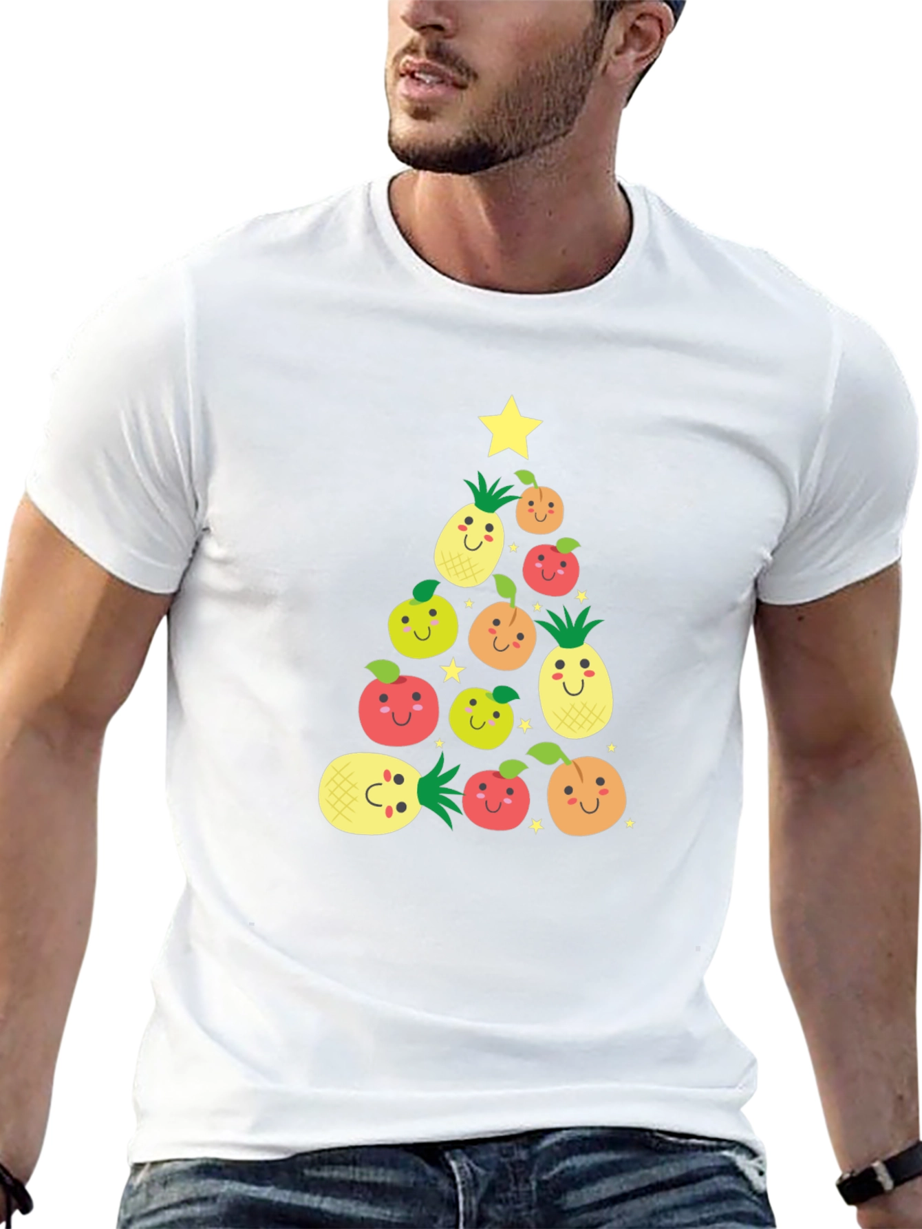 Festive Fruit Christmas Tree Graphic Tee