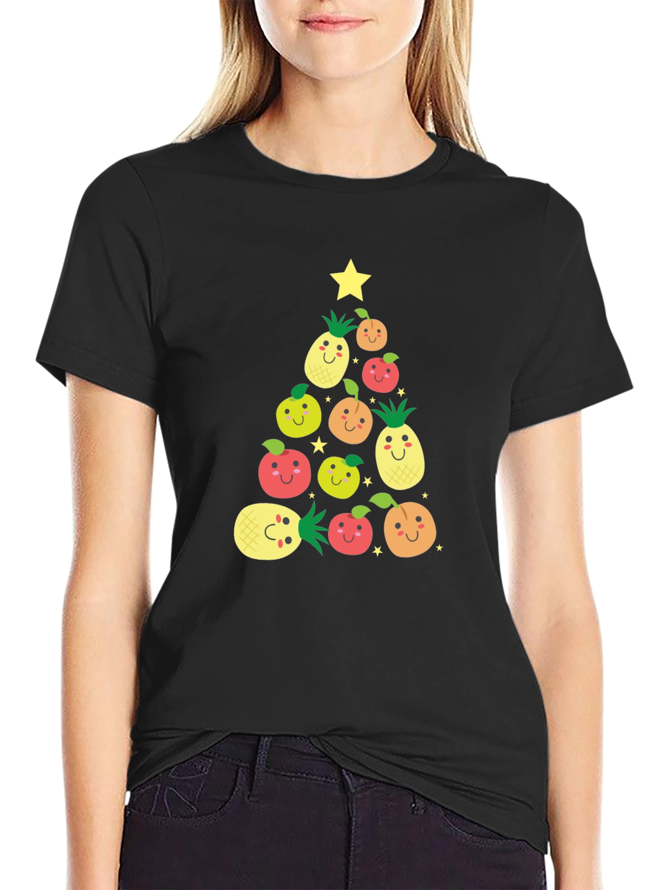Festive Fruit Christmas Tree Graphic Tee