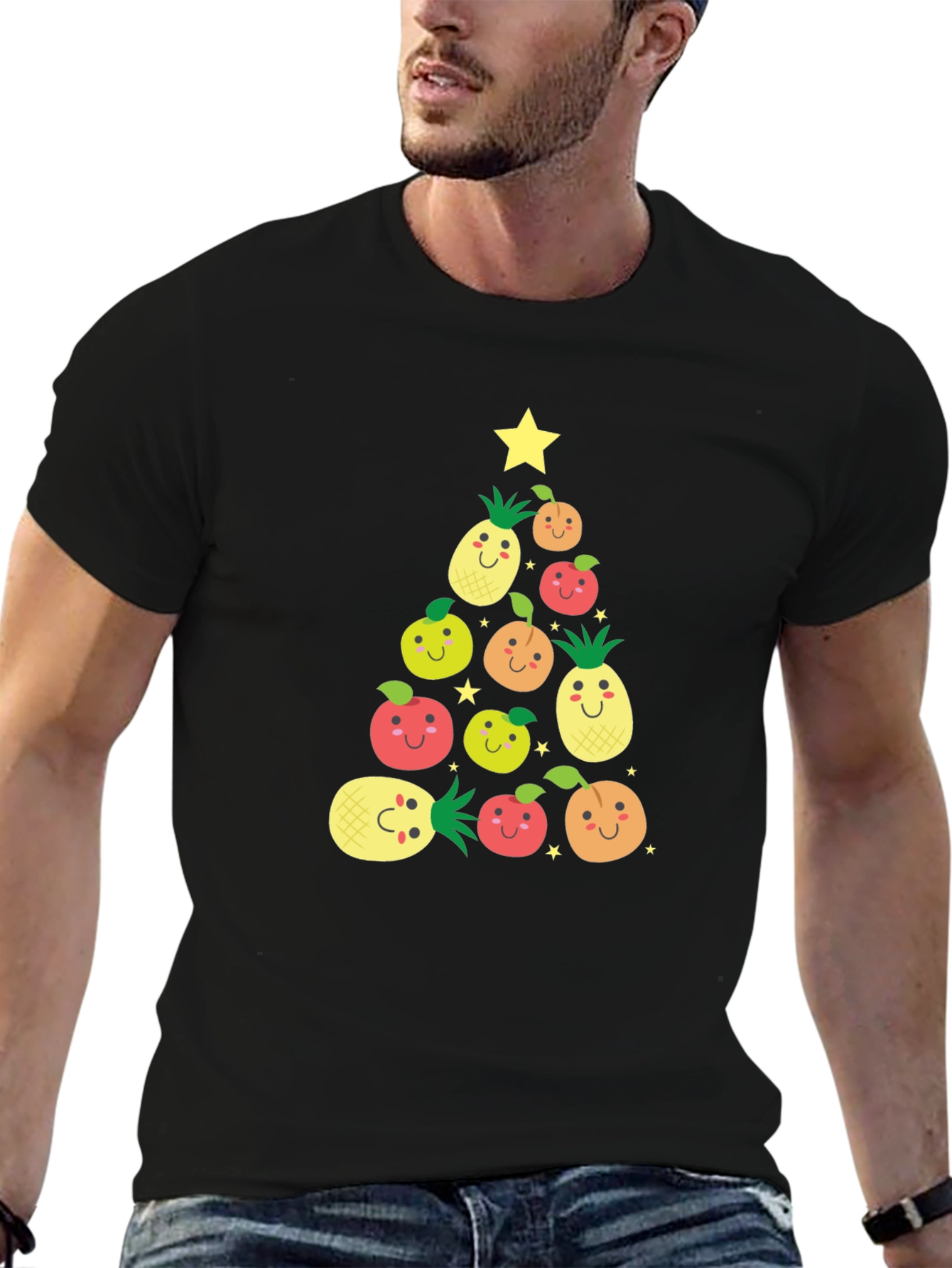 Festive Fruit Christmas Tree Graphic Tee