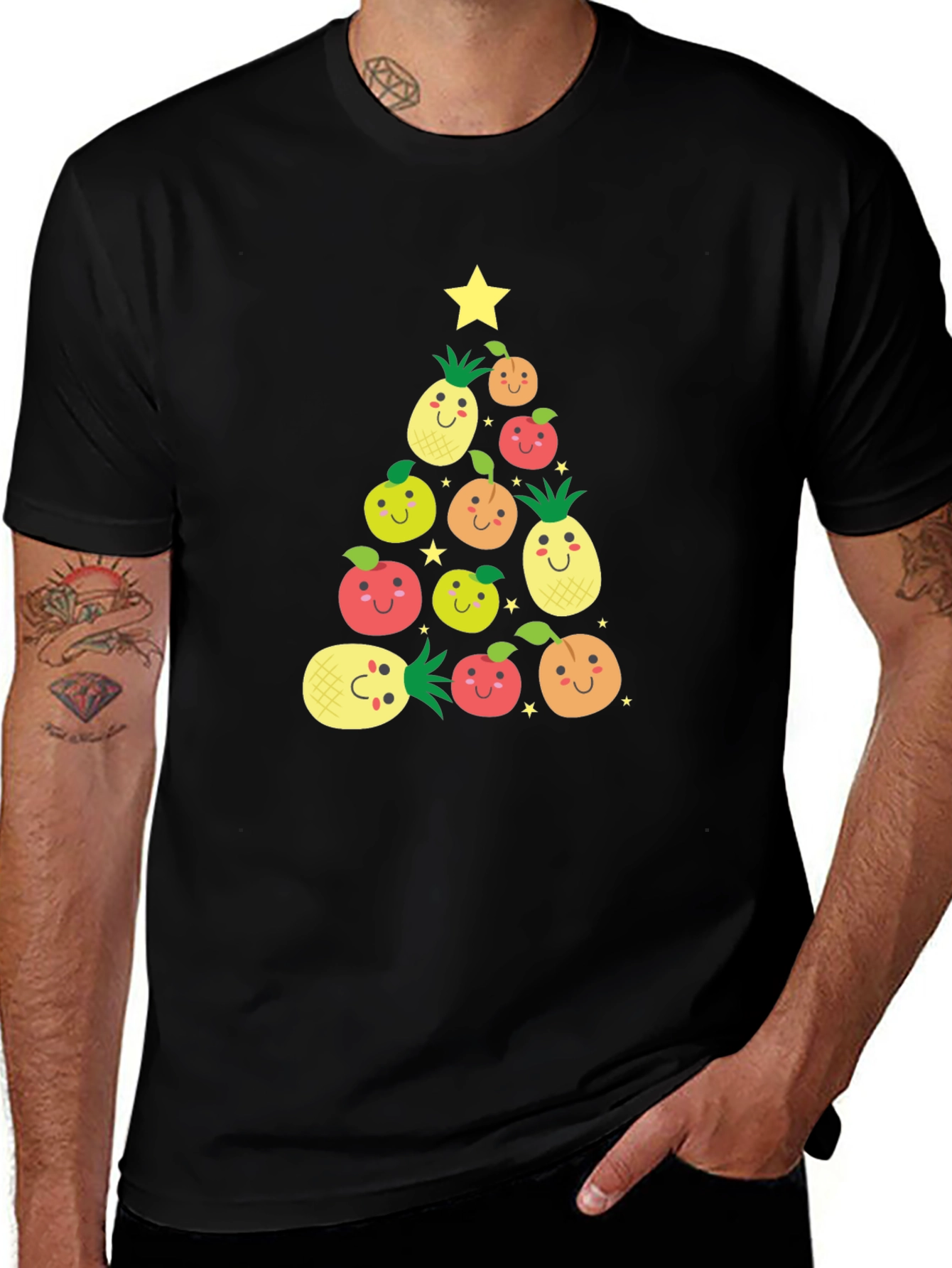 Festive Fruit Christmas Tree Graphic Tee