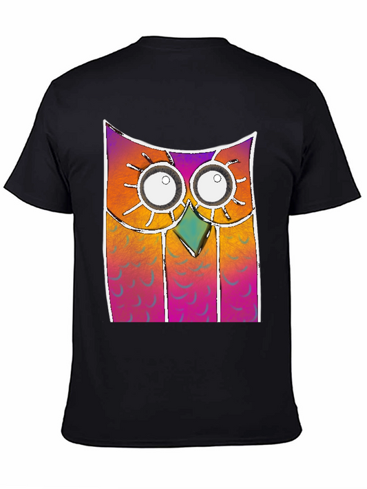 Colorful Owl Graphic Print Tee