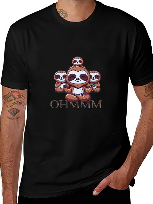 Ohm Sloth Meditation Black Tee