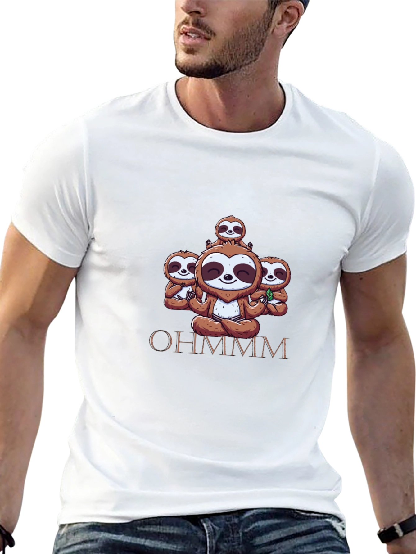 Ohm Sloth Meditation Black Tee