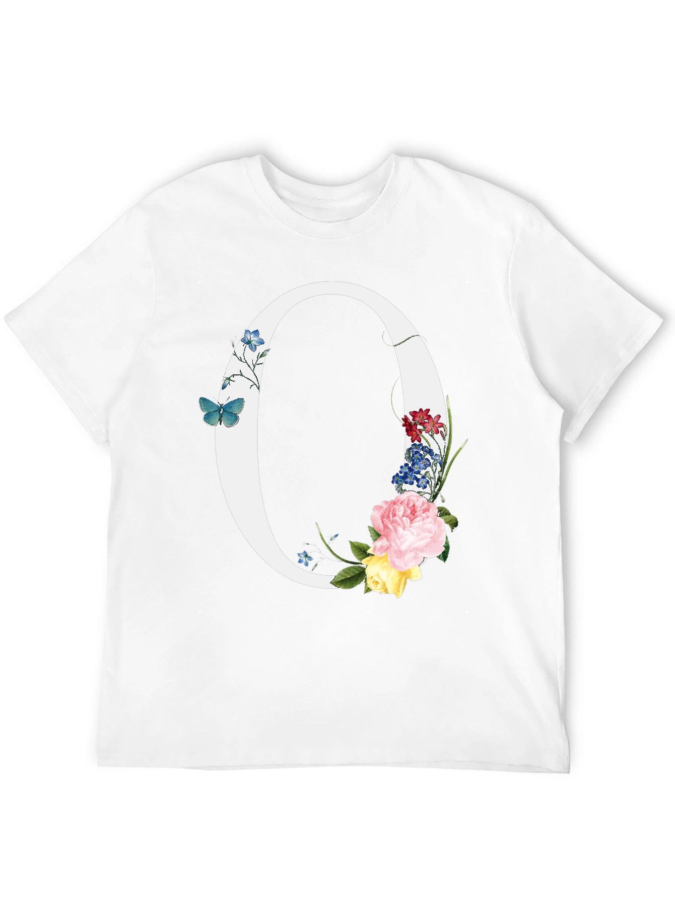 Floral Letter O Graphic T-Shirt