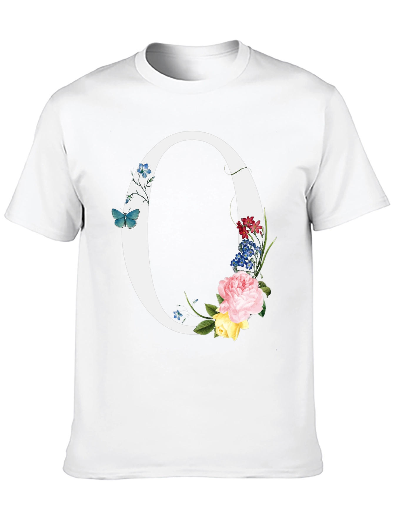 Floral Letter O Graphic T-Shirt