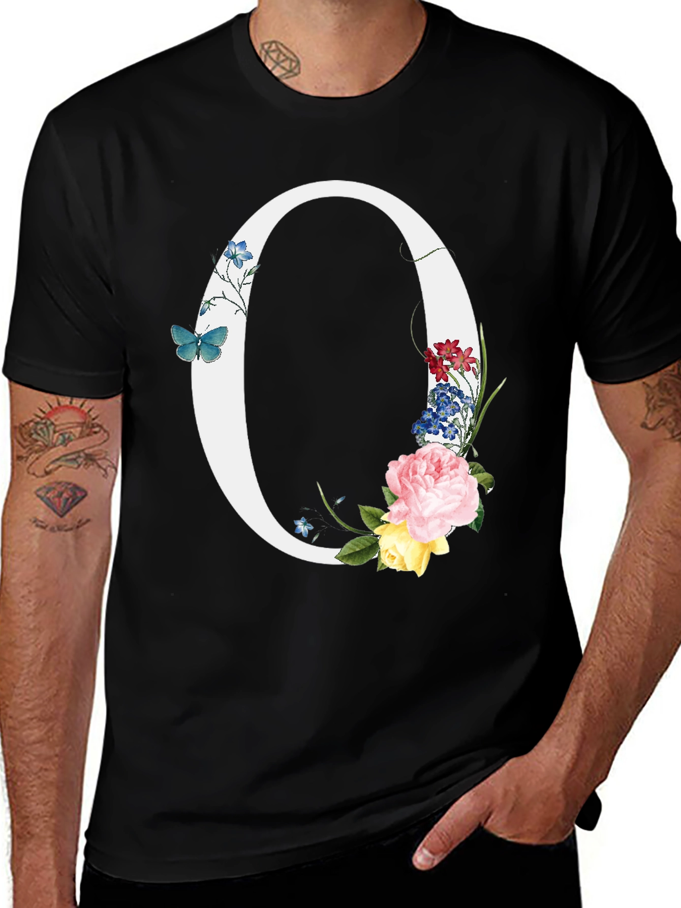 Floral Letter O Graphic T-Shirt