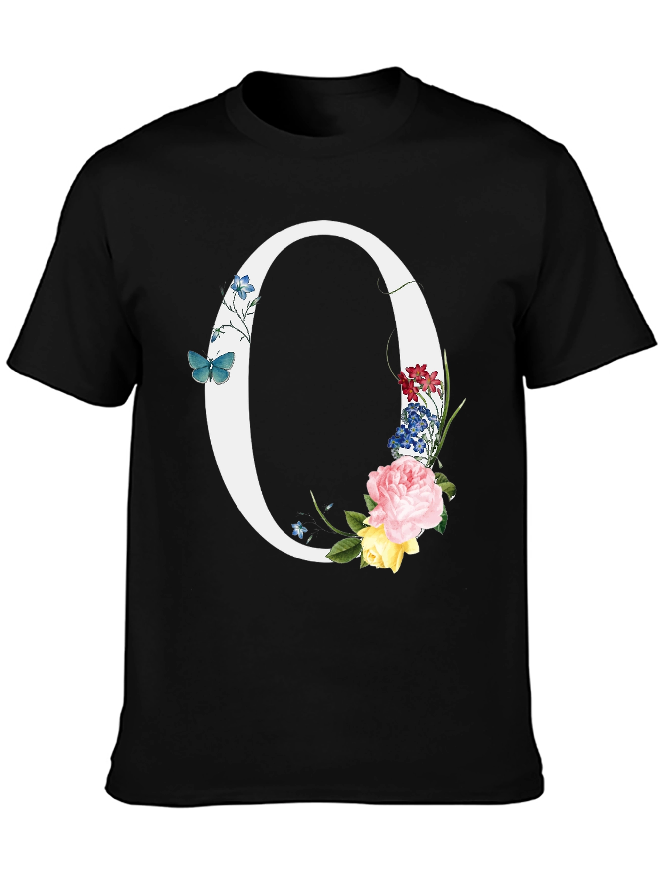 Floral Letter O Graphic T-Shirt