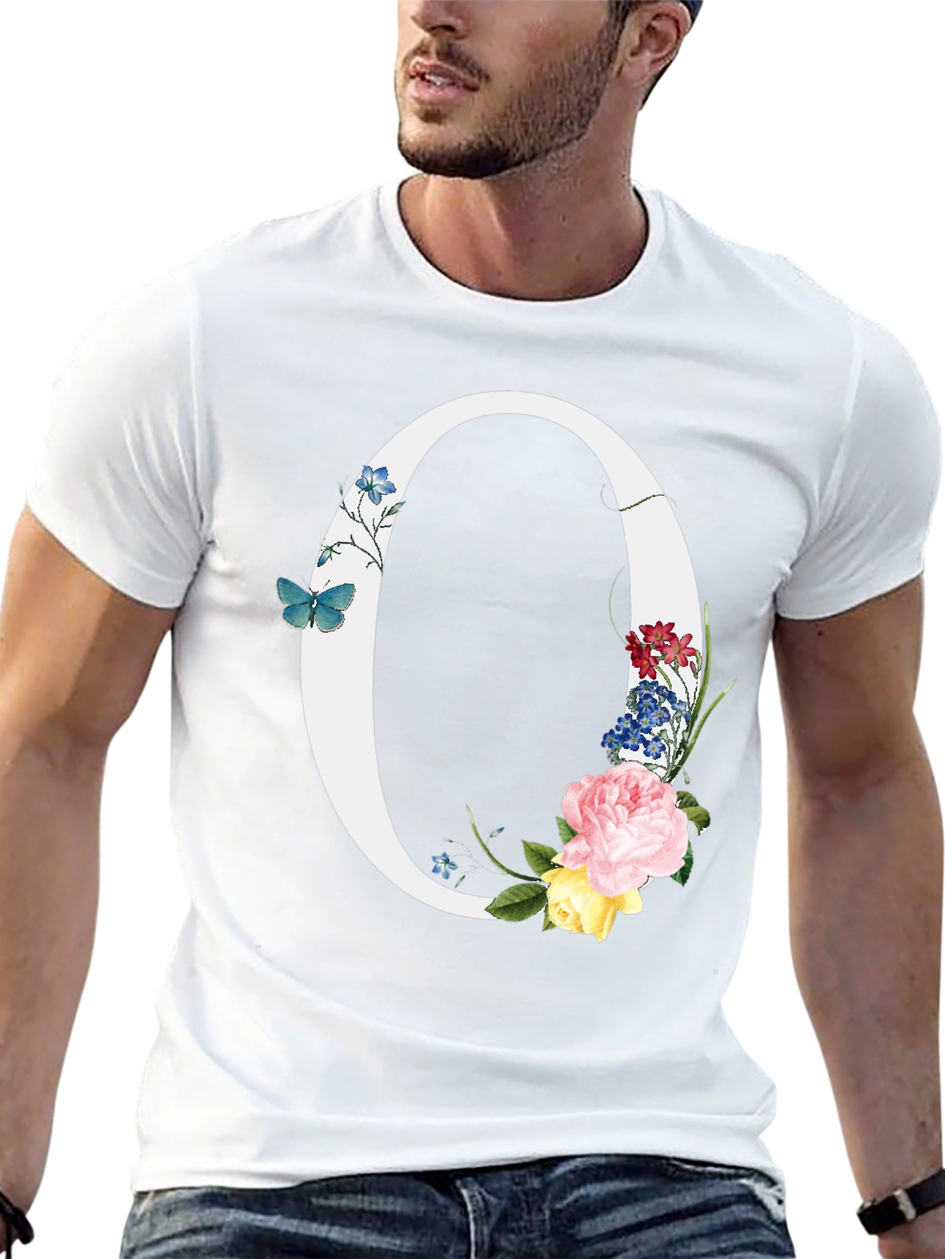 Floral Letter O Graphic T-Shirt