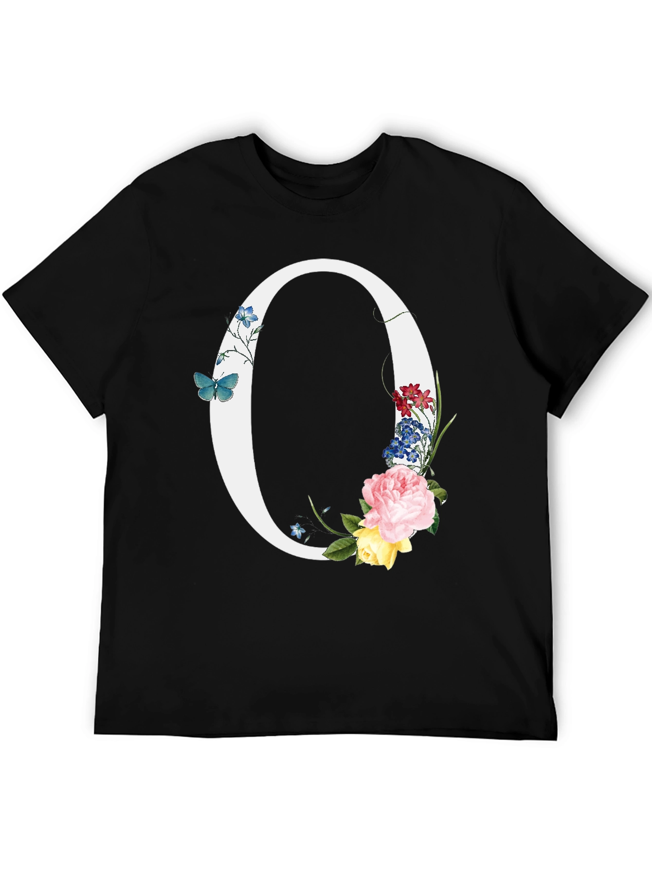 Floral Letter O Graphic T-Shirt