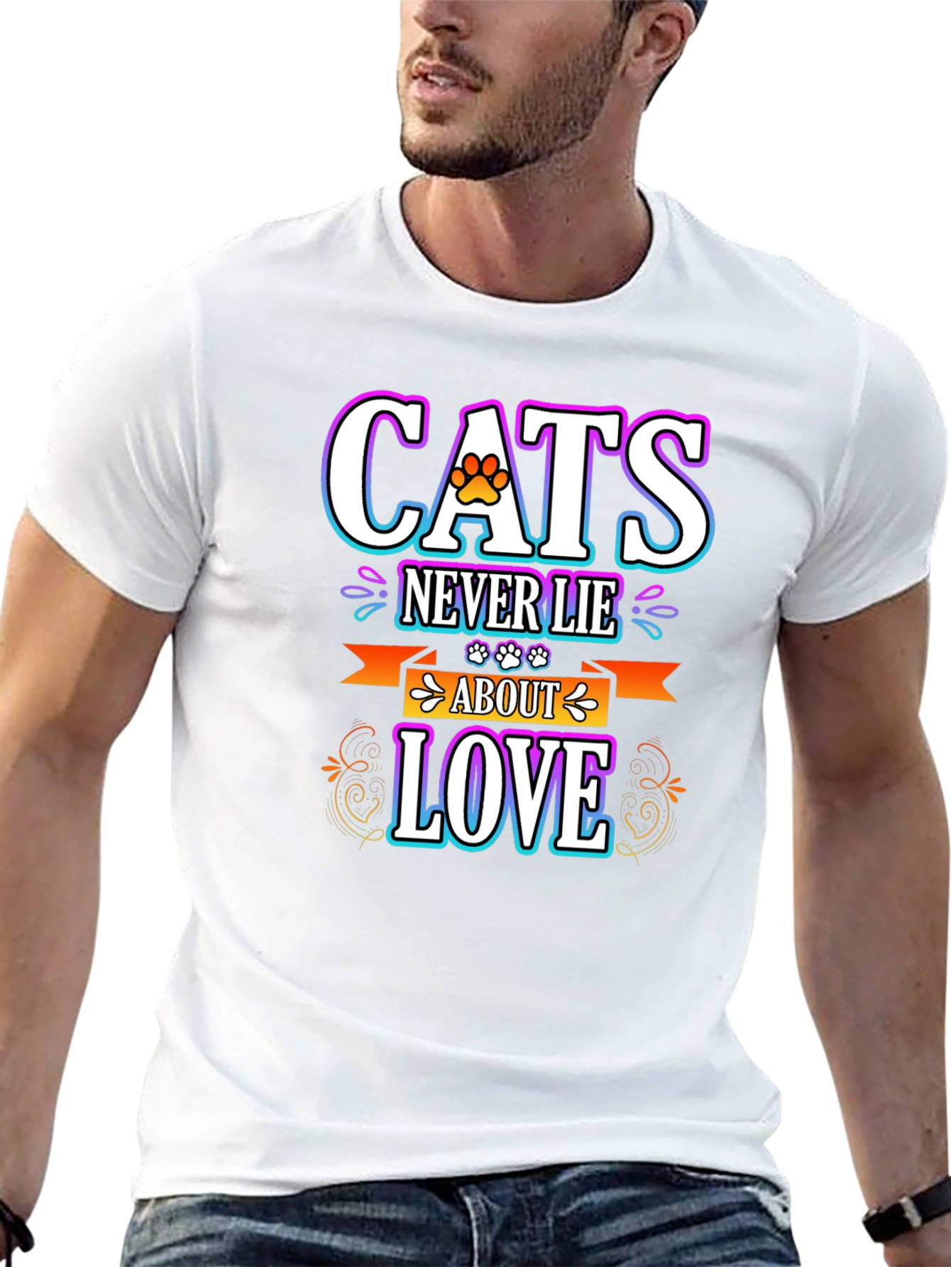 Cats Never Lie About Love Black T-Shirt