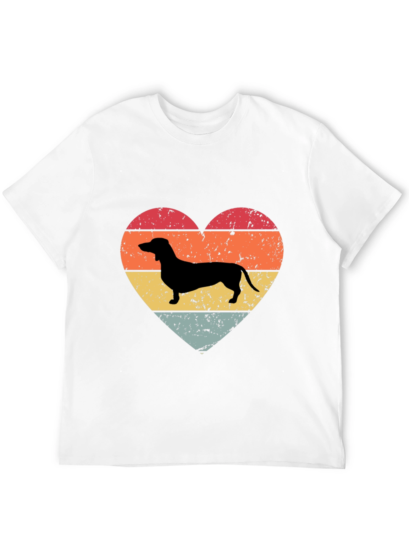 Retro Dachshund Heart T-Shirt