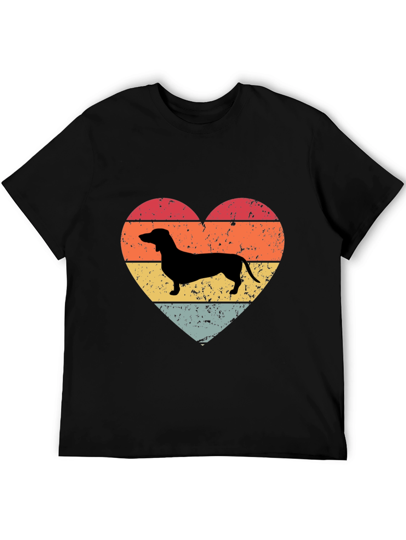 Retro Dachshund Heart T-Shirt