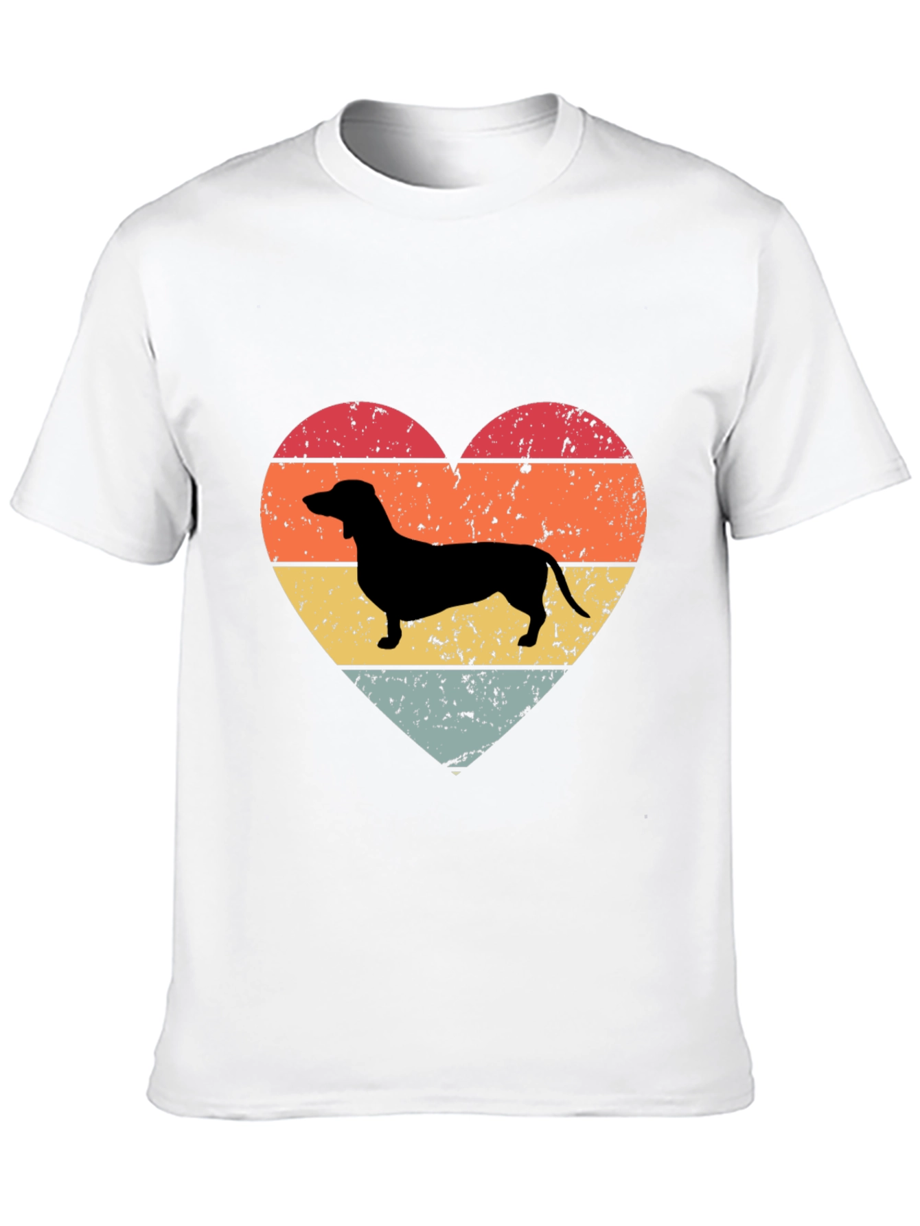 Retro Dachshund Heart T-Shirt