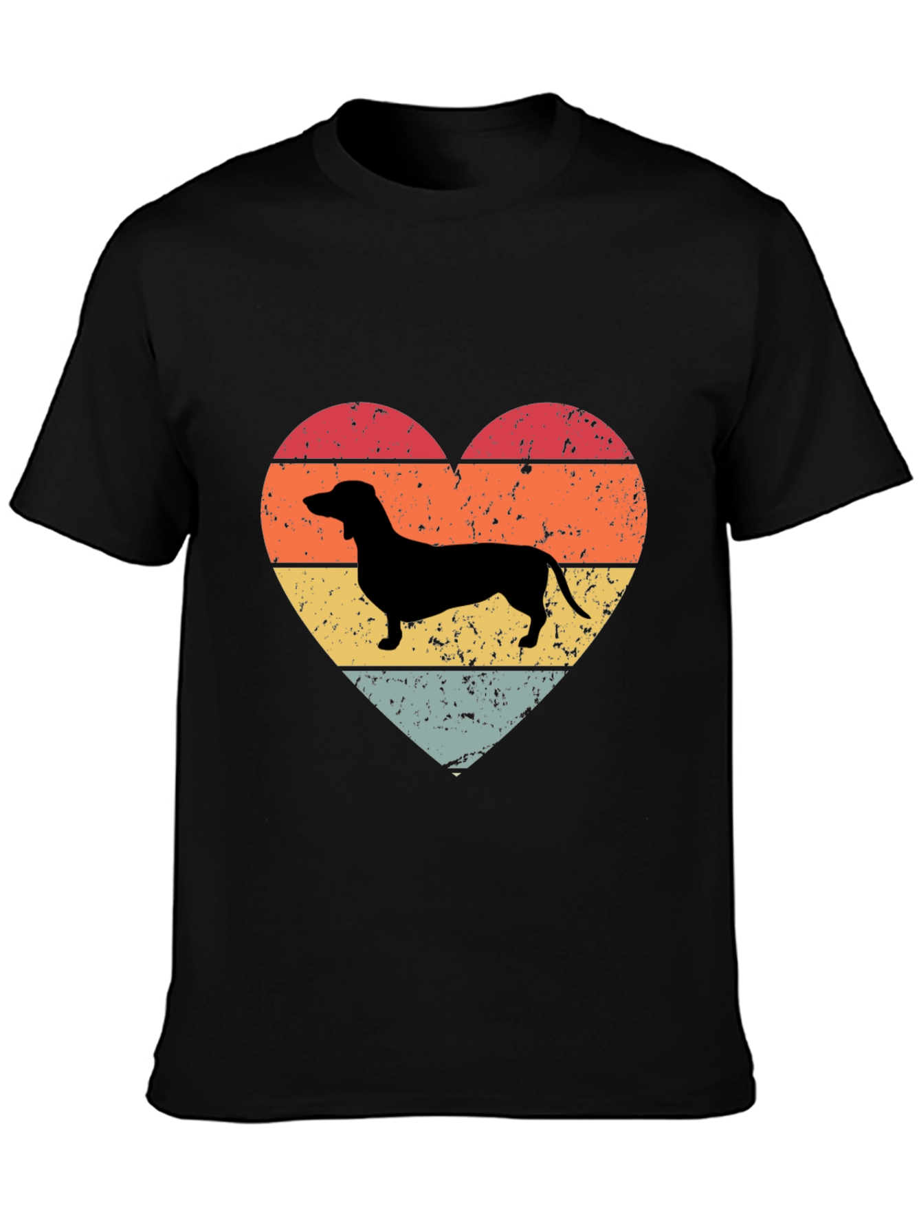 Retro Dachshund Heart T-Shirt