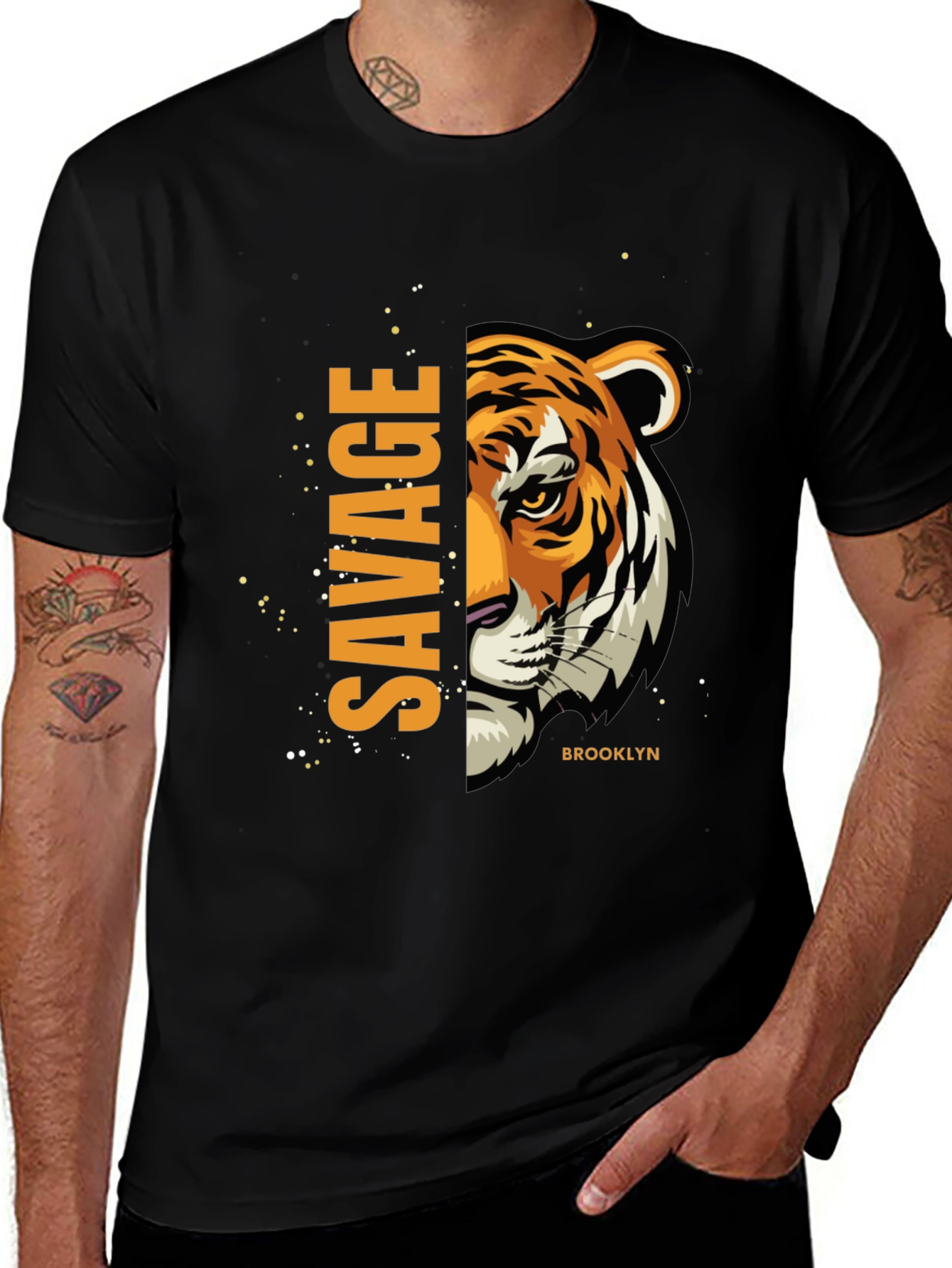 Savage Brooklyn Graphic Tee - Fierce Tiger Print