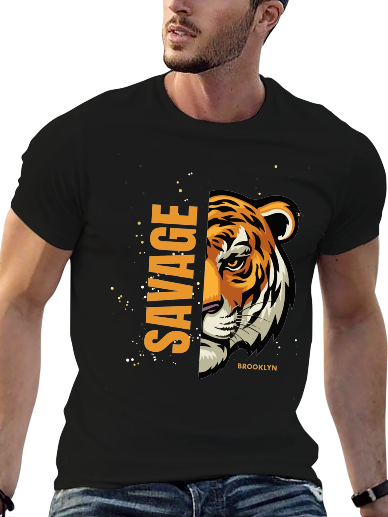 Savage Brooklyn Graphic Tee - Fierce Tiger Print