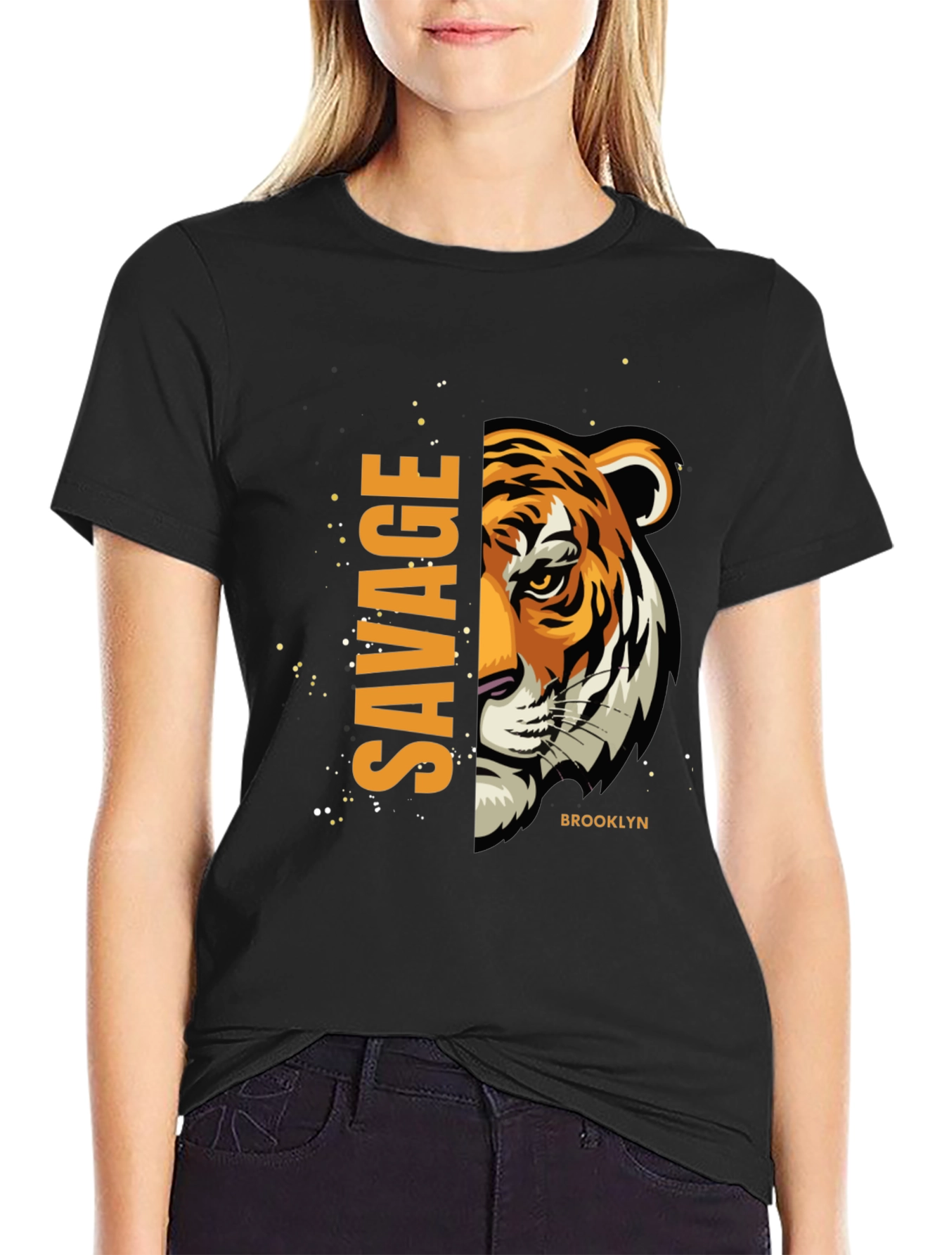 Savage Brooklyn Graphic Tee - Fierce Tiger Print