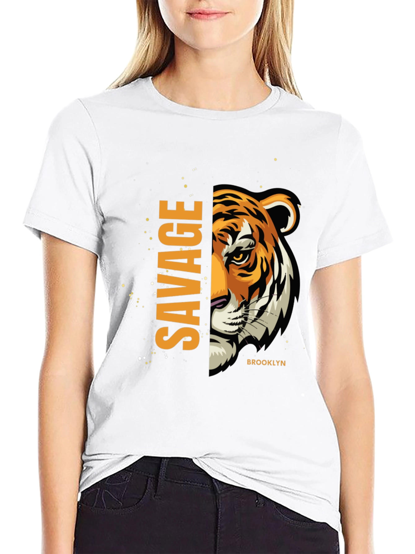 Savage Brooklyn Graphic Tee - Fierce Tiger Print