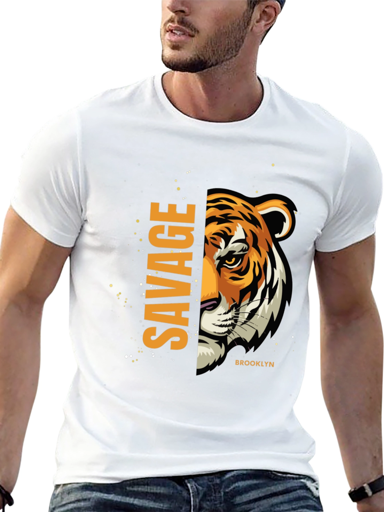 Savage Brooklyn Graphic Tee - Fierce Tiger Print