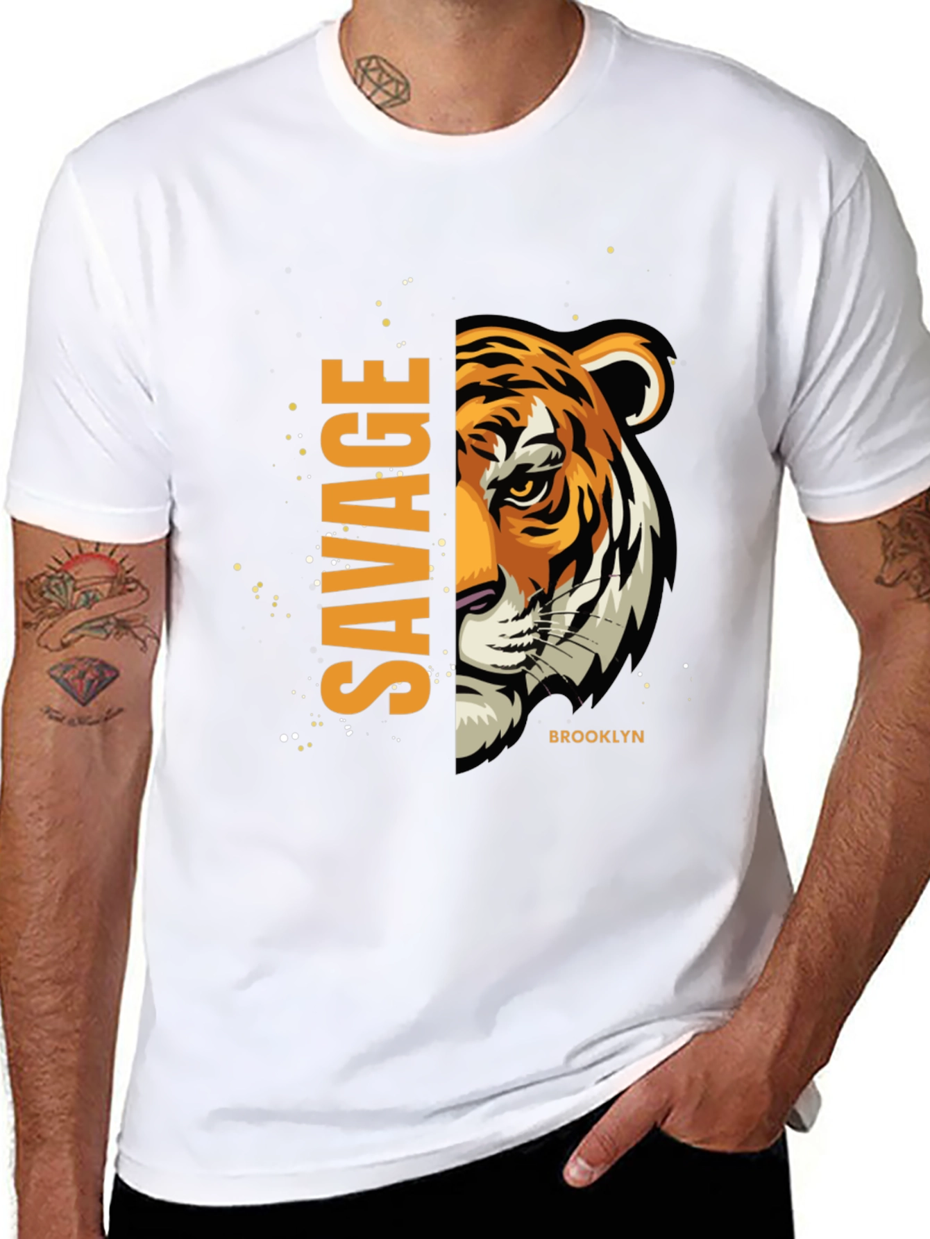 Savage Brooklyn Graphic Tee - Fierce Tiger Print